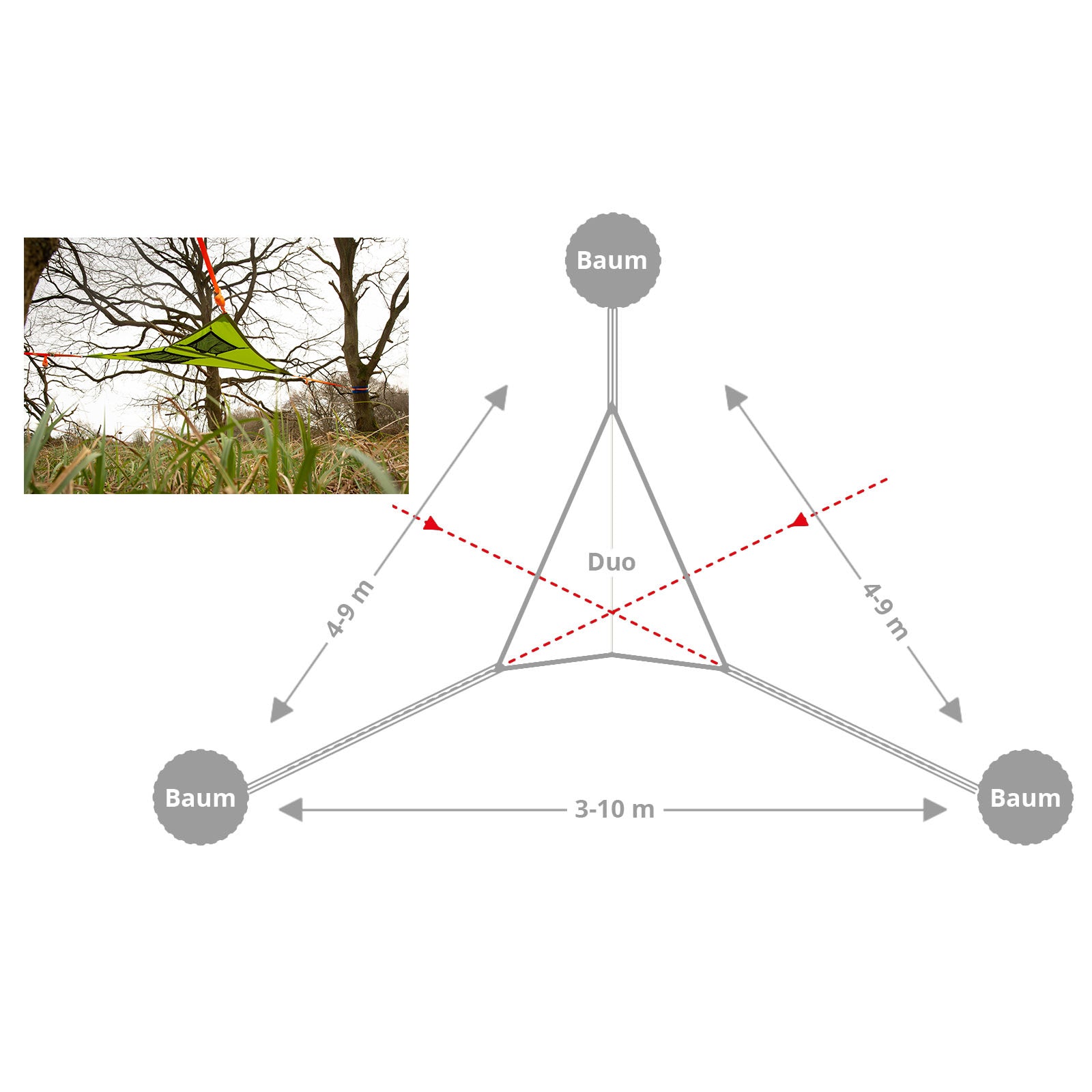 TENTSILE Hängematte Connect Duo 3 Fabric 2 Personen Outdoor Baum Zelt Zubehör XL