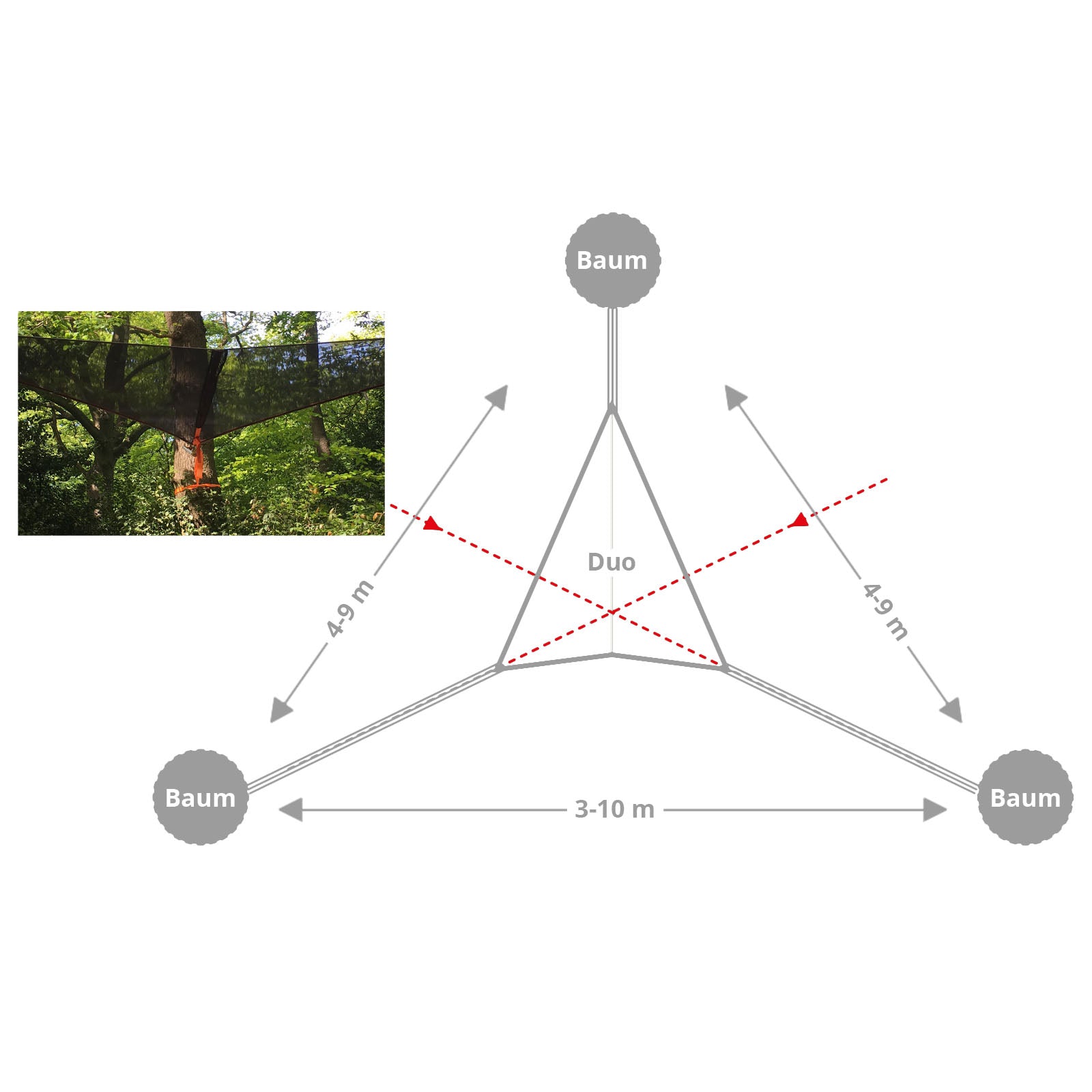 TENTSILE Hängematte Connect Duo 3.0 Mesh 2 Personen Outdoor Baum Zelt Zubehör XL