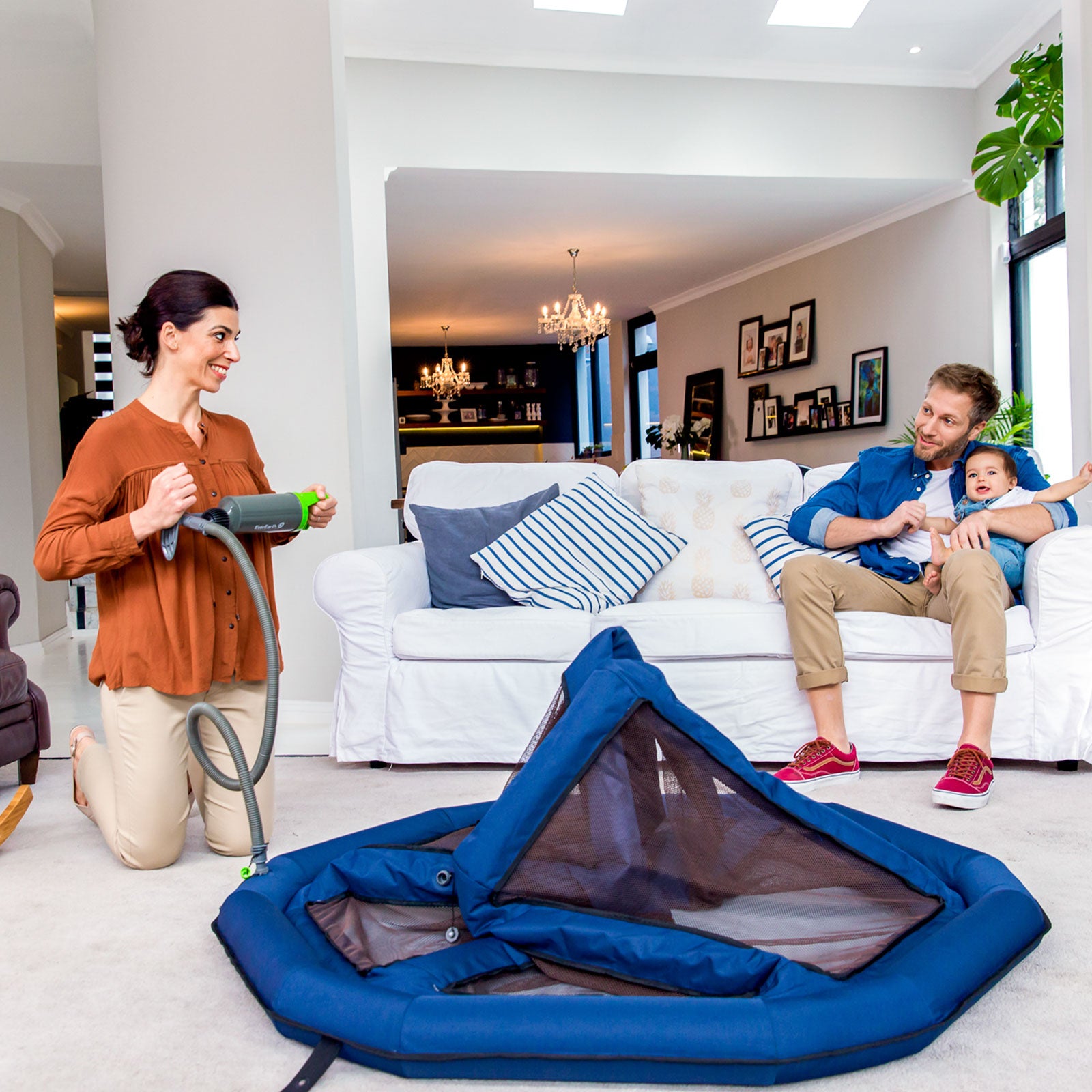 EVEREARTH Travel Baby Playpen Inflatable Hexagonal Play Crawling Gate Foldable
