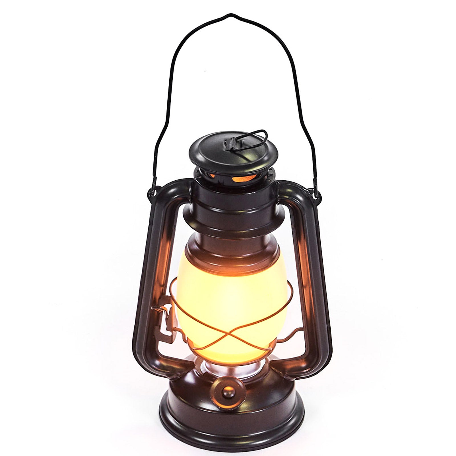 HUMAN COMFORT Sturm Laterne LED Camping Retro Lampe Zelt Leuchte USB Akku Metall
