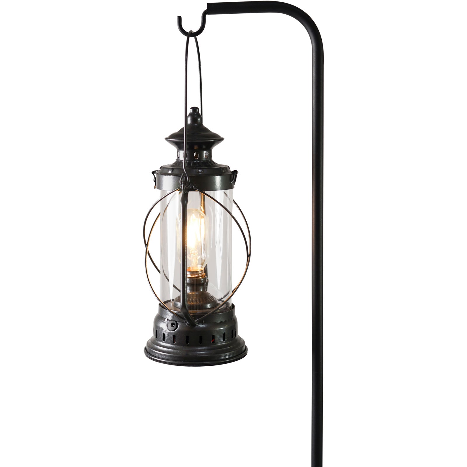 HUMAN COMFORT Storm Lantern LED Camping Retro Lamp USB Battery Dimmable Glass Metal