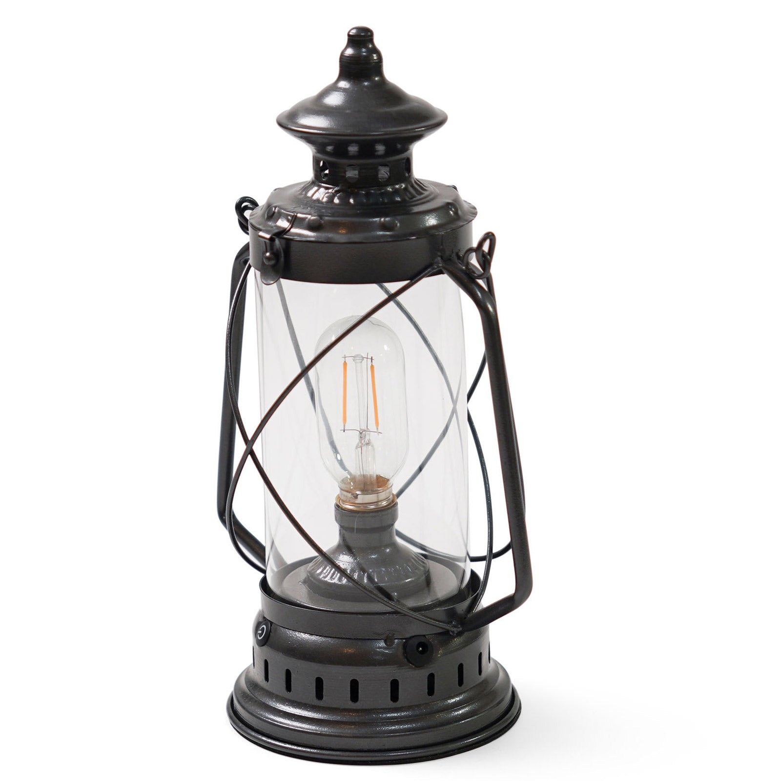 HUMAN COMFORT Storm Lantern LED Camping Retro Lamp USB Battery Dimmable Glass Metal