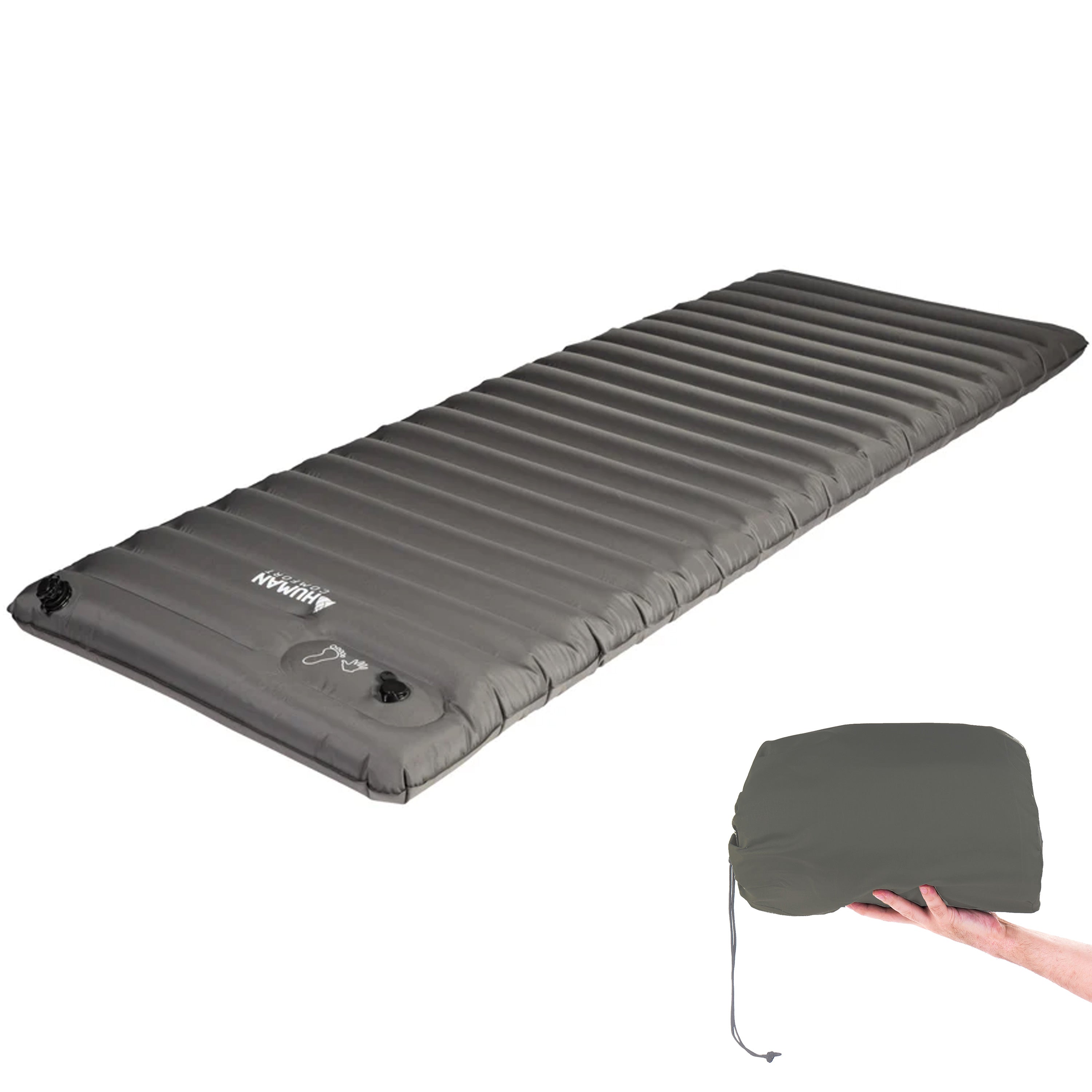 HUMAN COMFORT luchtbed Durtal eenpersoons slaapmat camping luchtbed pomp 10 cm