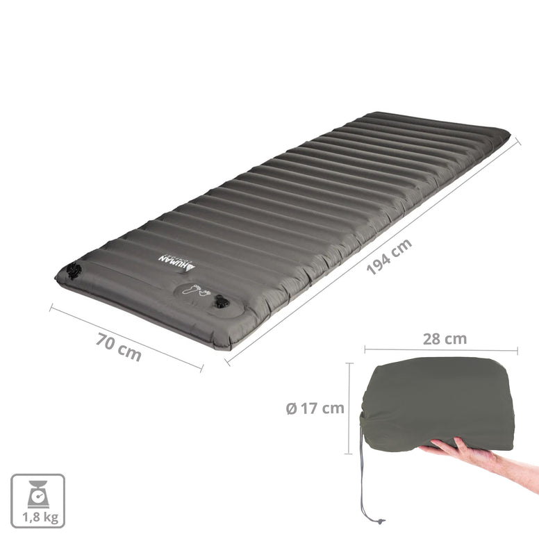 HUMAN COMFORT air bed Durtal Single sleeping mat camping air mattress pump 10 cm