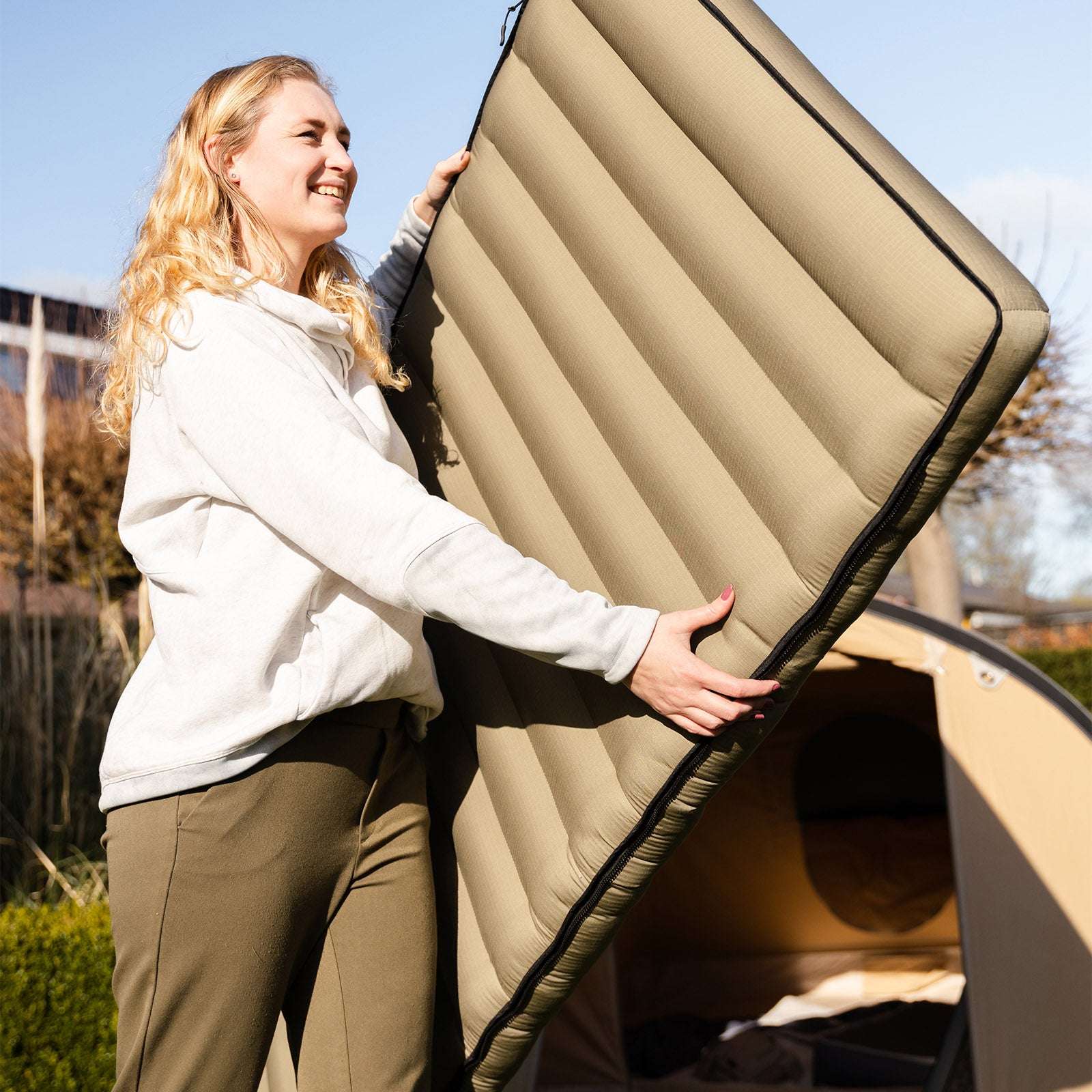 HUMAN COMFORT Luft Bett Chatou Isomatte Kasten Matratze Gäste 100% Baumwolle