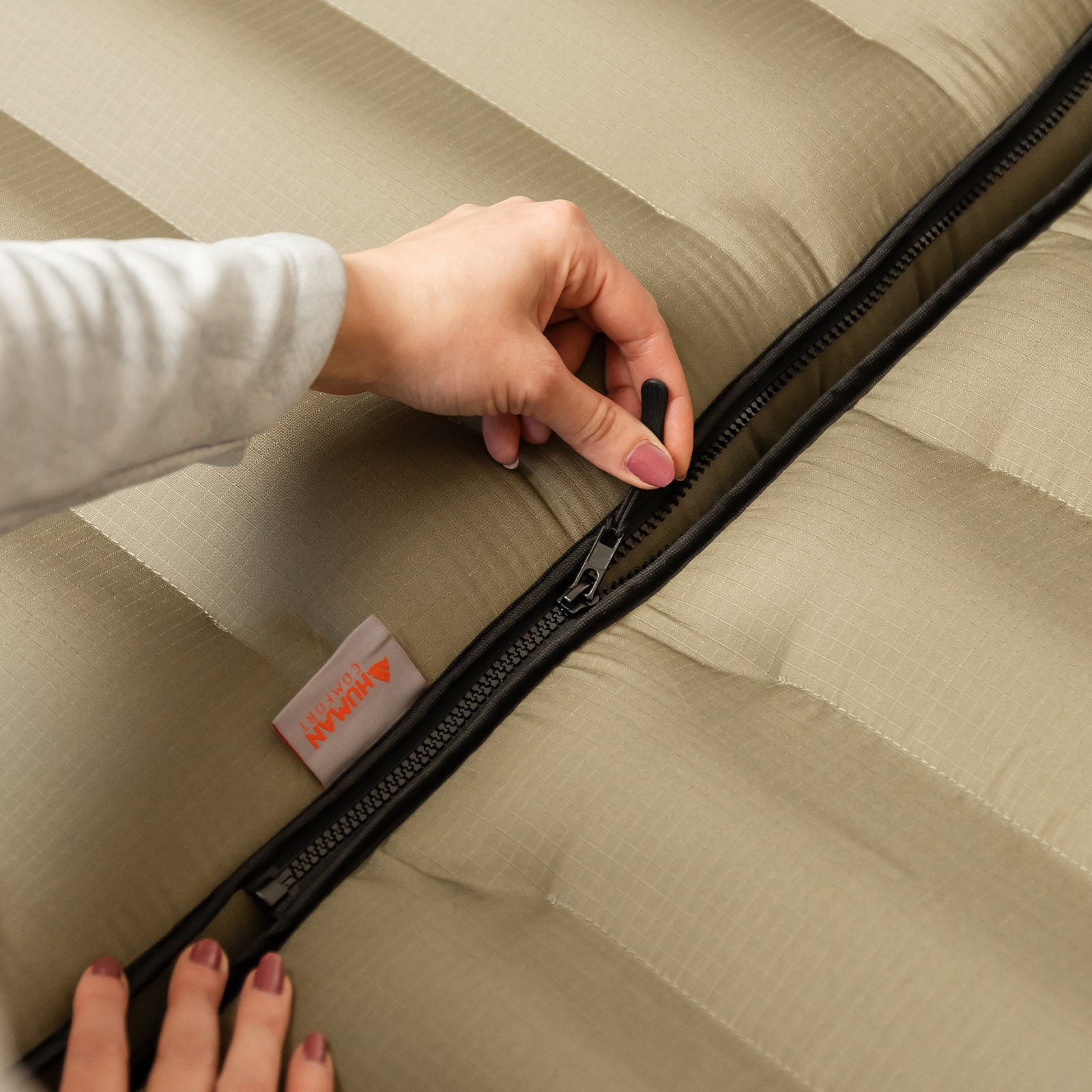 Matelas gonflable Chatou HUMAN COMFORT, matelas de couchage pour invité, 100 % coton