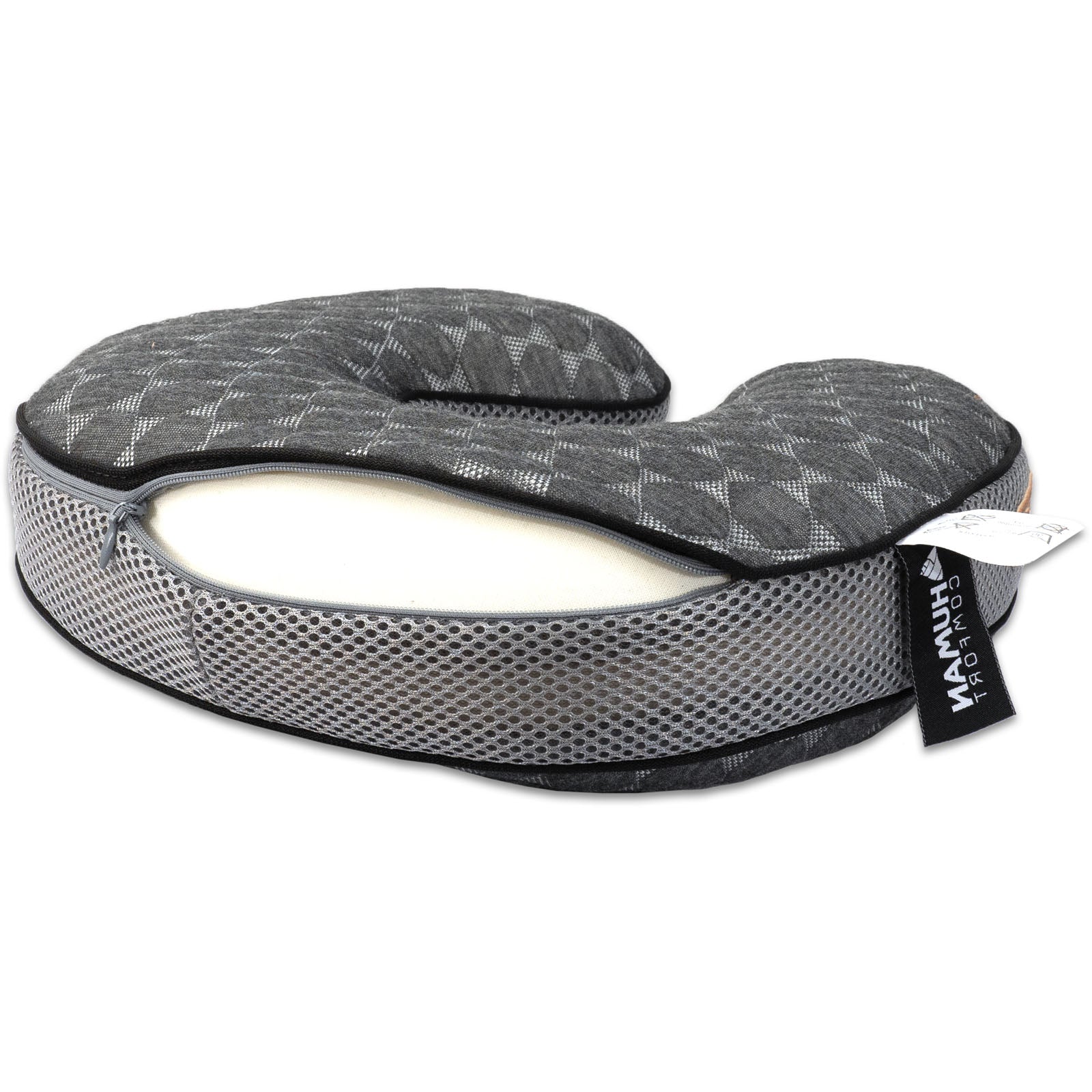 HUMAN COMFORT Nackenhörnchen Giat Reise Nacken Kissen Memory Schaum Bambus 28x28