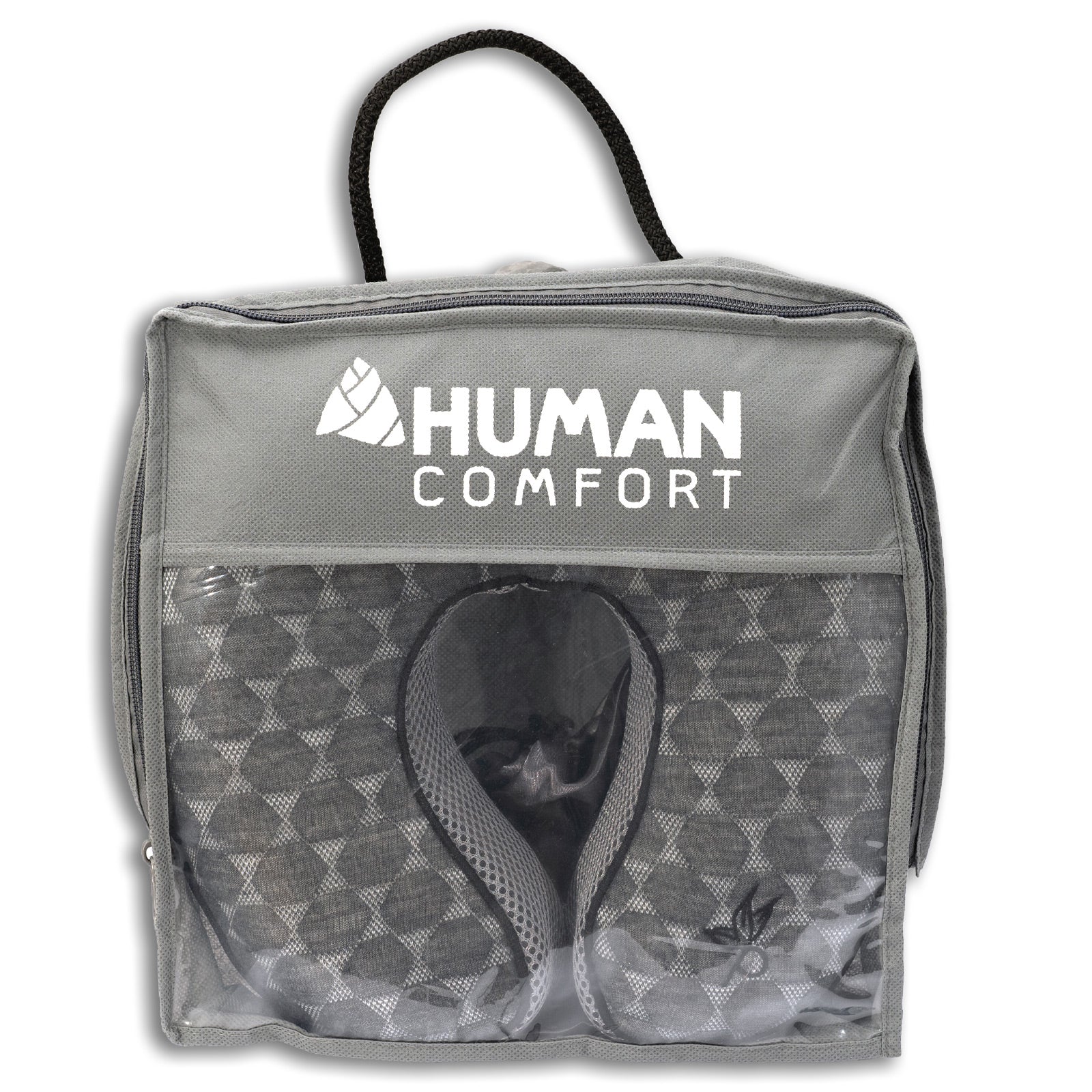 HUMAN COMFORT Neck Pillow Giat Travel Neck Pillow Memory Foam Bamboo 28x28