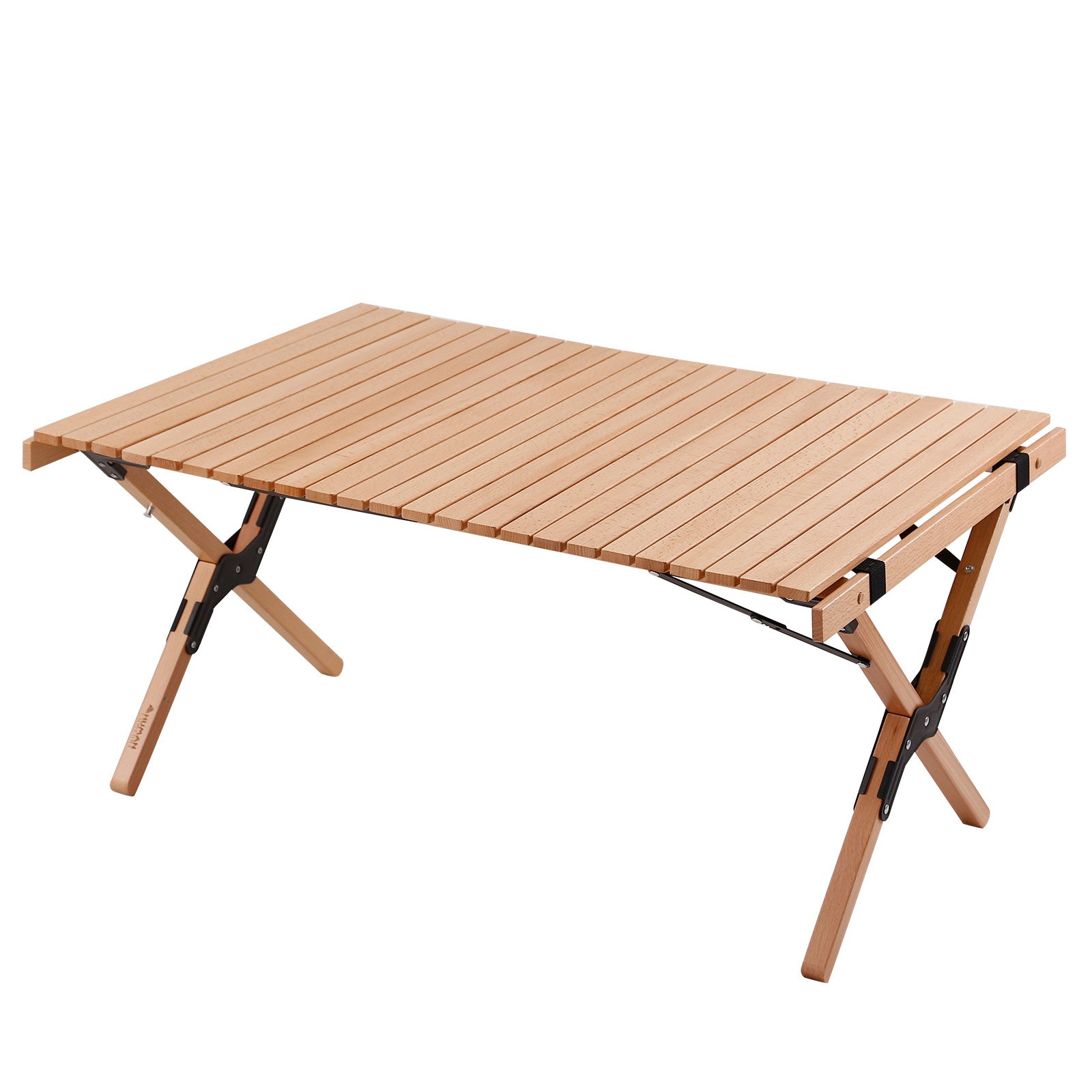 Table de camping pliante HUMAN COMFORT, table de jardin pliante à lattes, grande taille, bois 90 x 60 cm