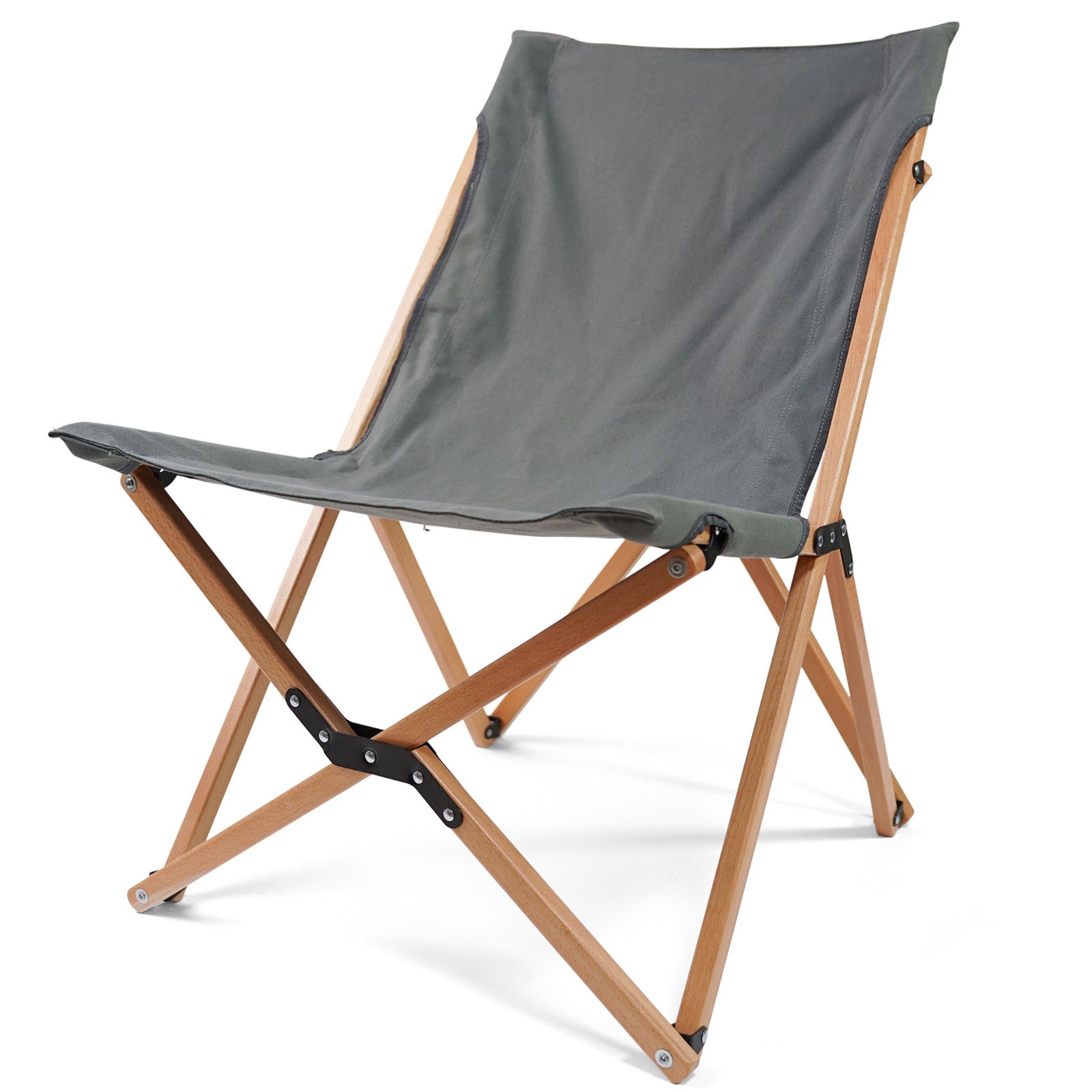 HUMAN COMFORT Lounge Camping Chair Avon L Garden Folding Armchair Wood 115 kg