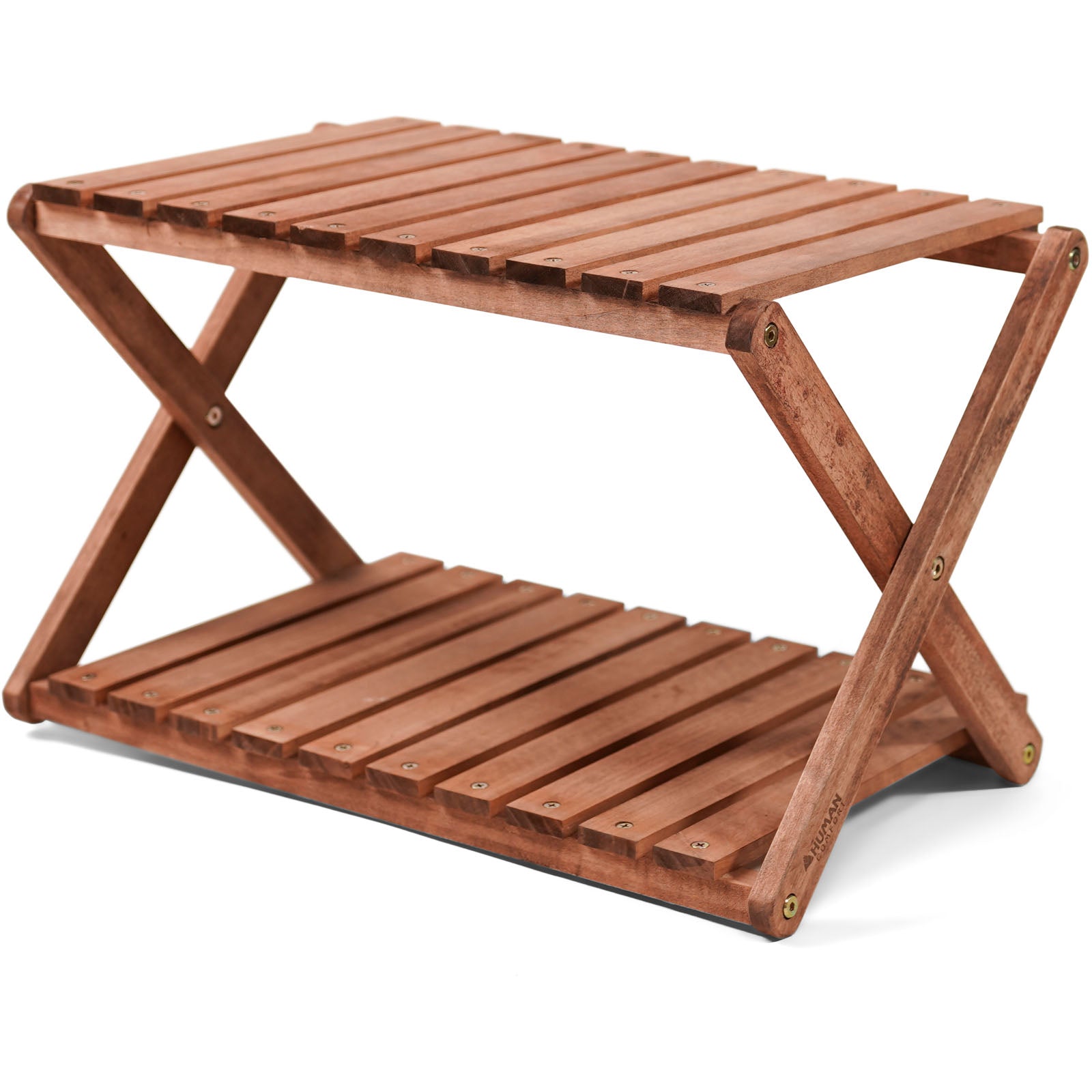 HUMAN COMFORT Étagère de camping Jabrun 2 Armoire pliante Étagère pliante Table d'appoint Bois