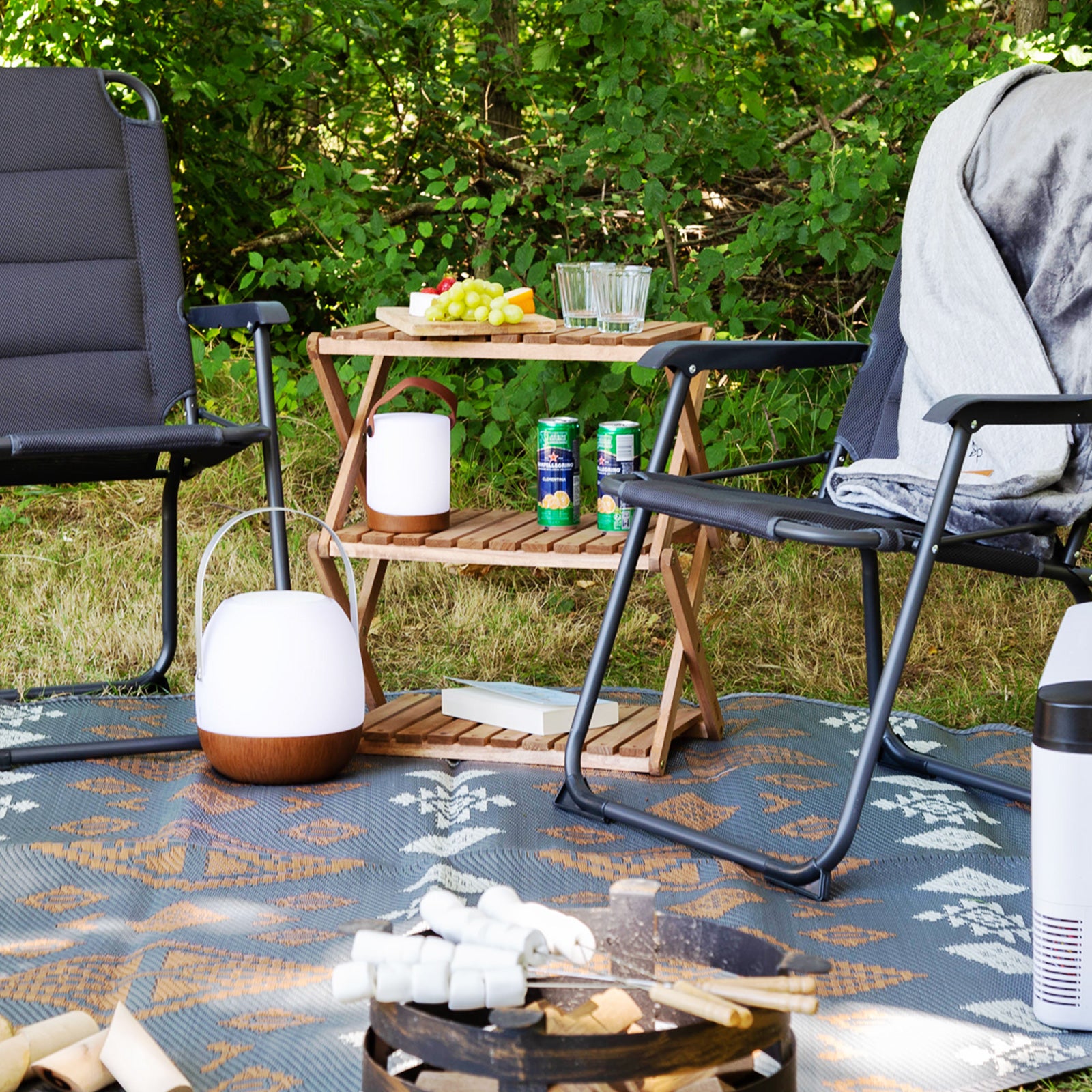 Étagère de camping HUMAN COMFORT Jabrun 3, armoire pliante, étagère pliante, table d'appoint en bois