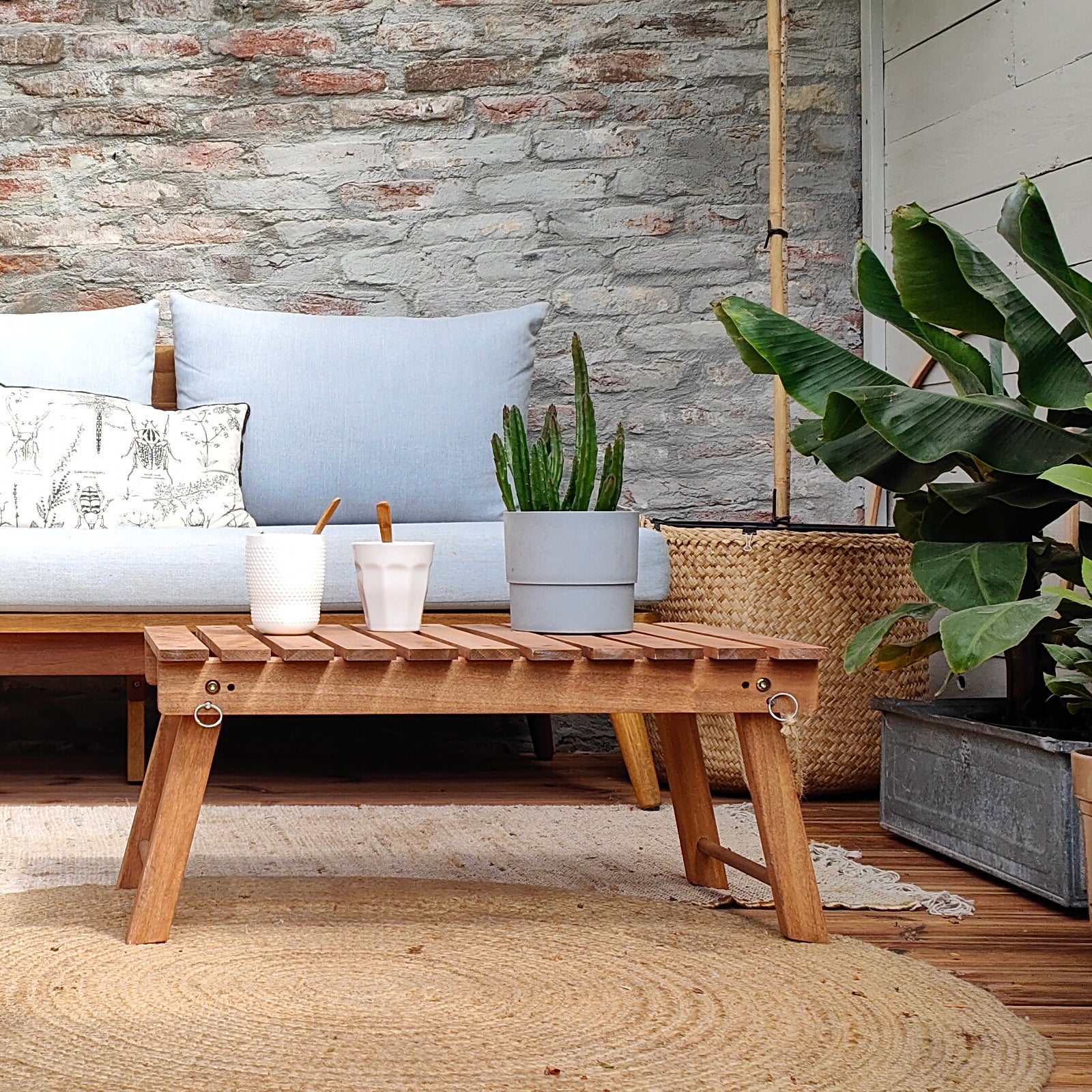 HUMAN COMFORT Campingtisch Jabrun 1 Mini Klapptisch Beistelltisch Falttisch Holz