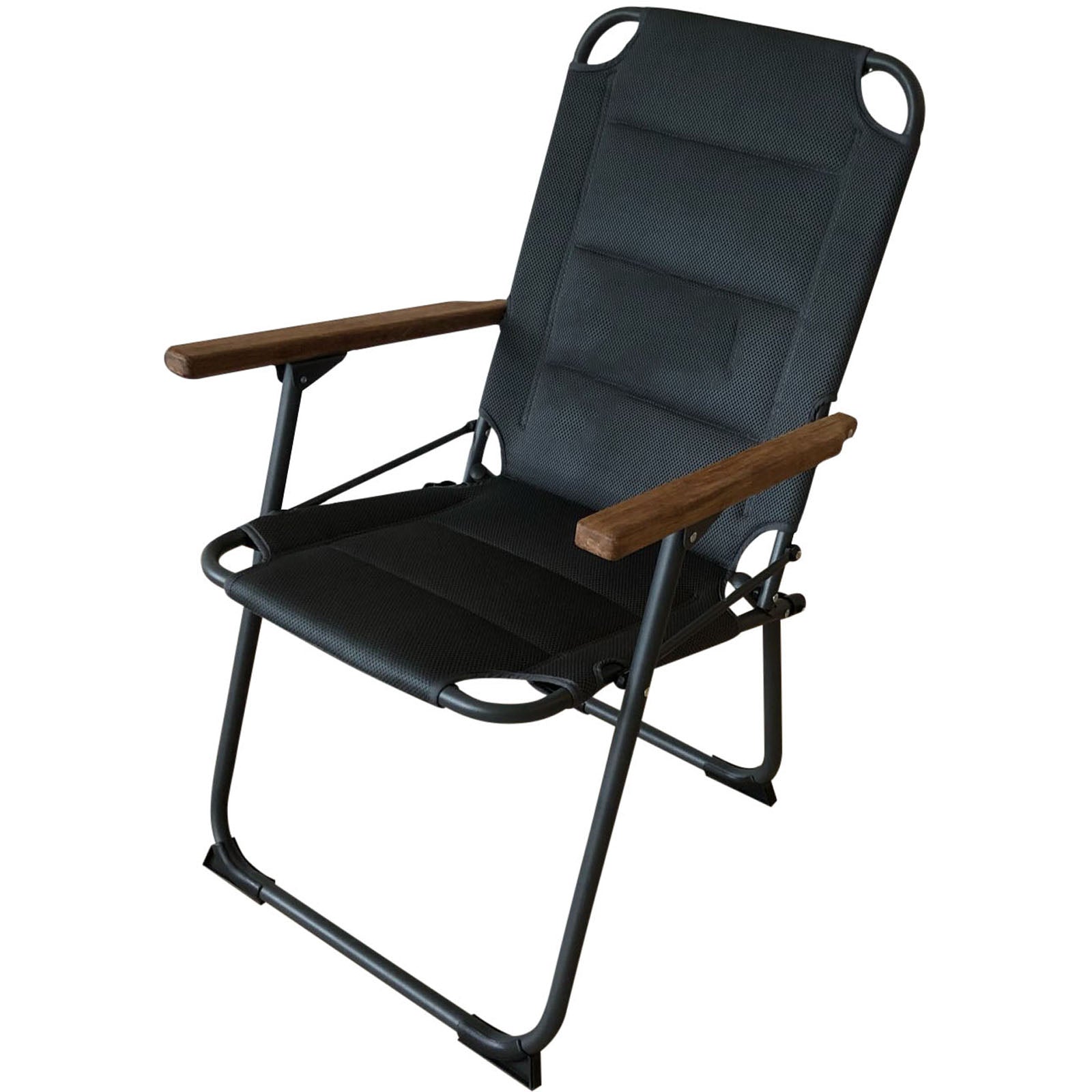 HUMAN COMFORT Campingstoel Ocana 3D Tuinstoel Klapstoel Opvouwbare stoel Aluminium Hout