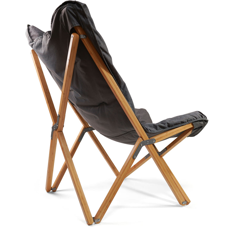 HUMAN COMFORT Lounge Camping Stuhl Yzeron Butterfly Chair Falt Bambus Holz 120kg