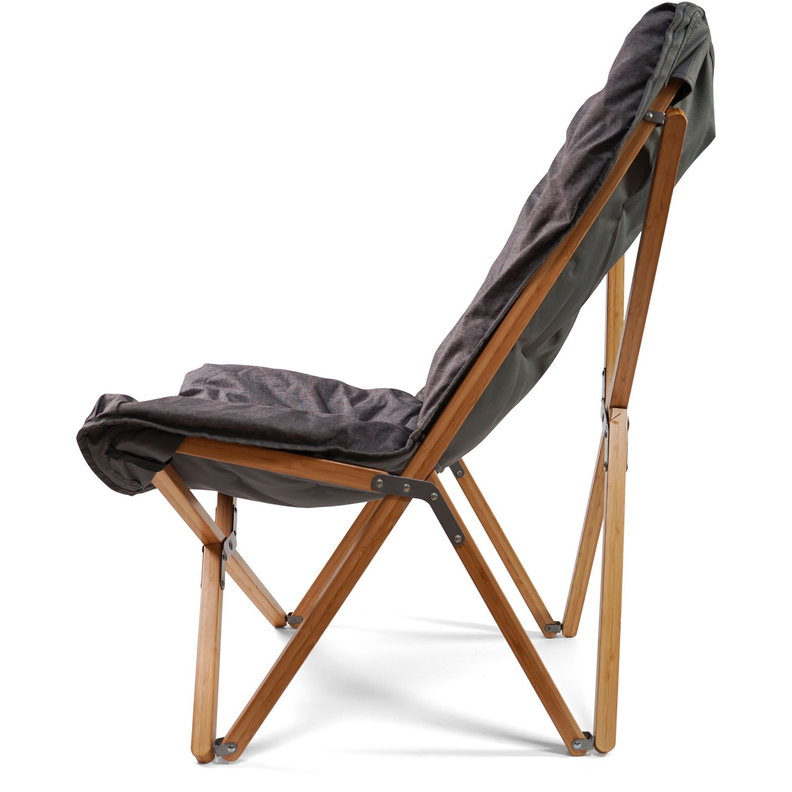 HUMAN COMFORT Lounge Camping Stuhl Yzeron Butterfly Chair Falt Bambus Holz 120kg