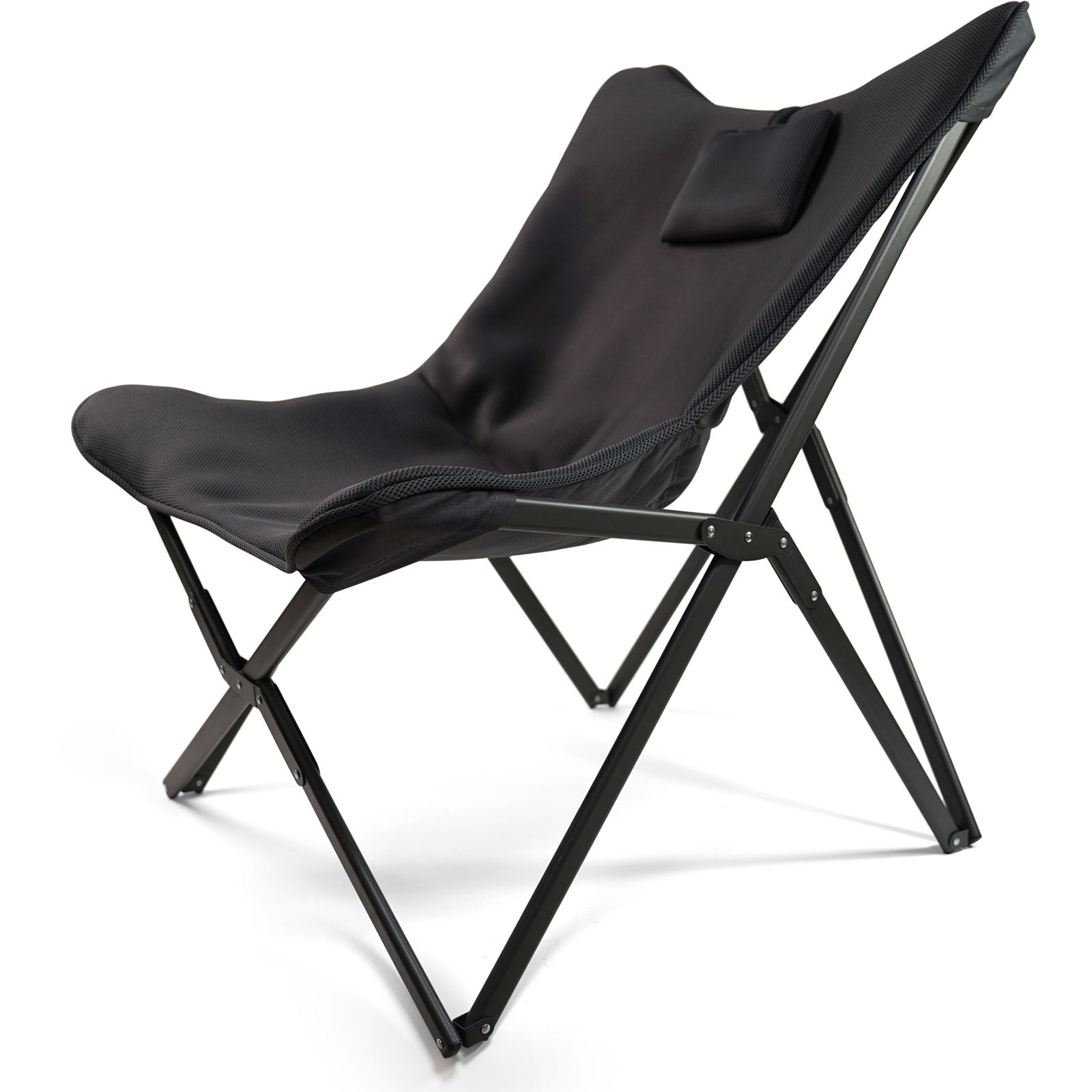 Chaise de camping pliante Aclou Butterfly, confort humain, en acier, 120 kg