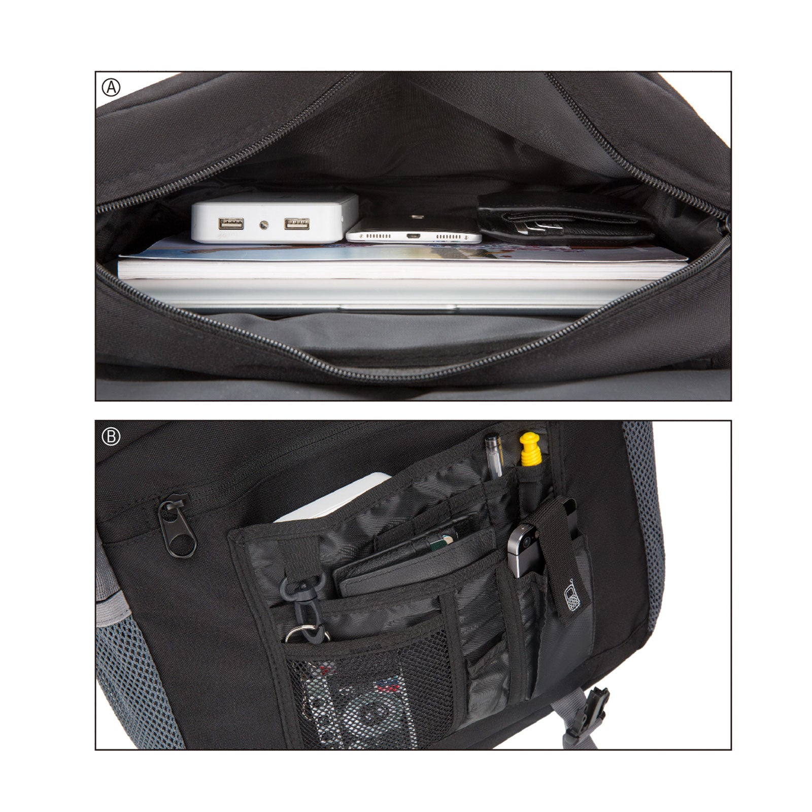 Sac à bandoulière KINGCAMP pour ordinateur portable 12 pouces, sacoche pour ordinateur portable, tablette, documents, sac d'affaires