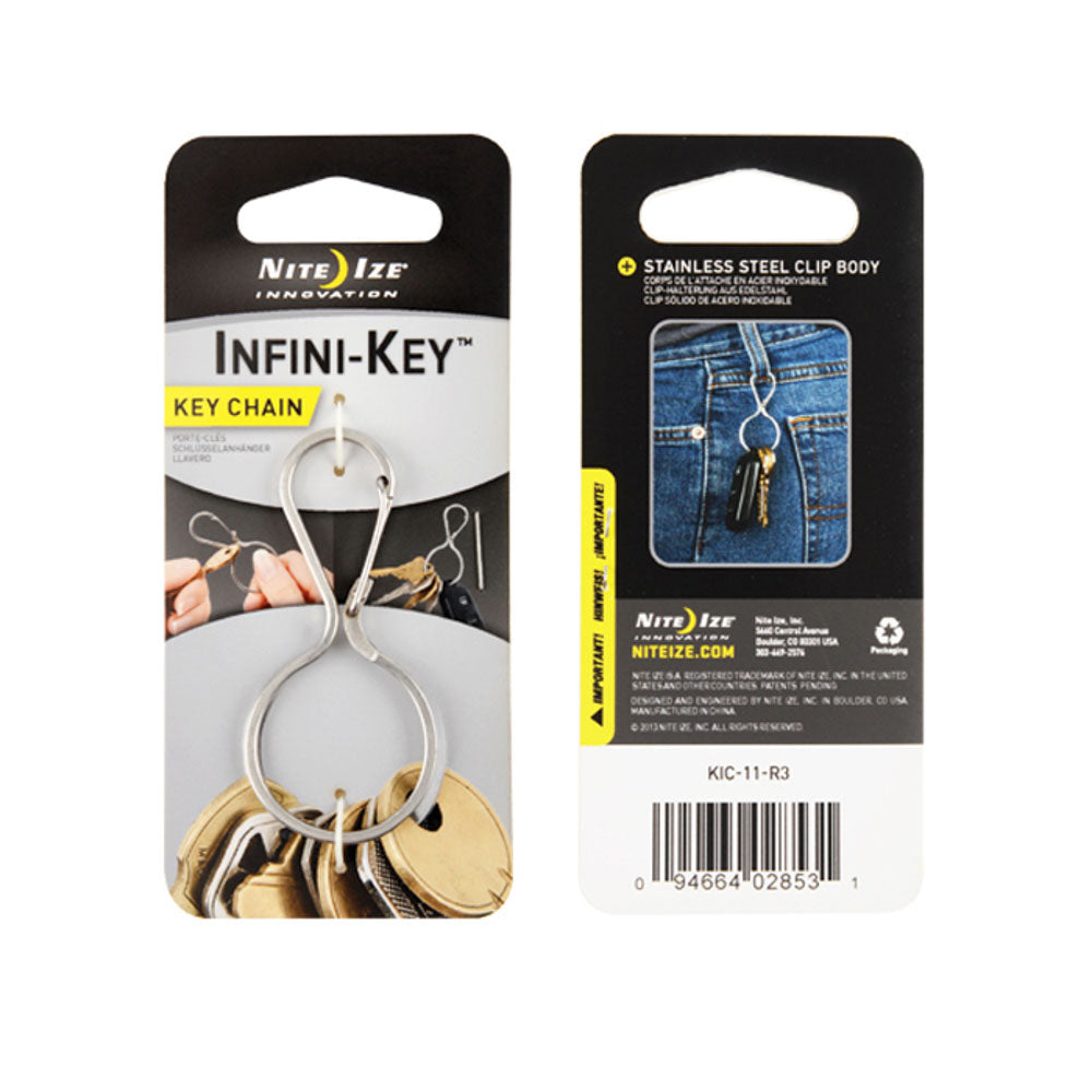 NITE IZE InfiniKey Clip Mousqueton en acier inoxydable Porte-clés Pendentif