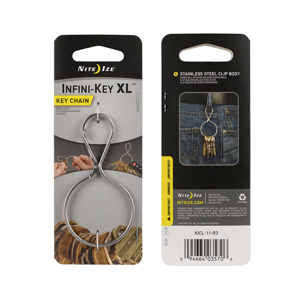 NITE IZE InfiniKey Clip Mousqueton en acier inoxydable Porte-clés Pendentif