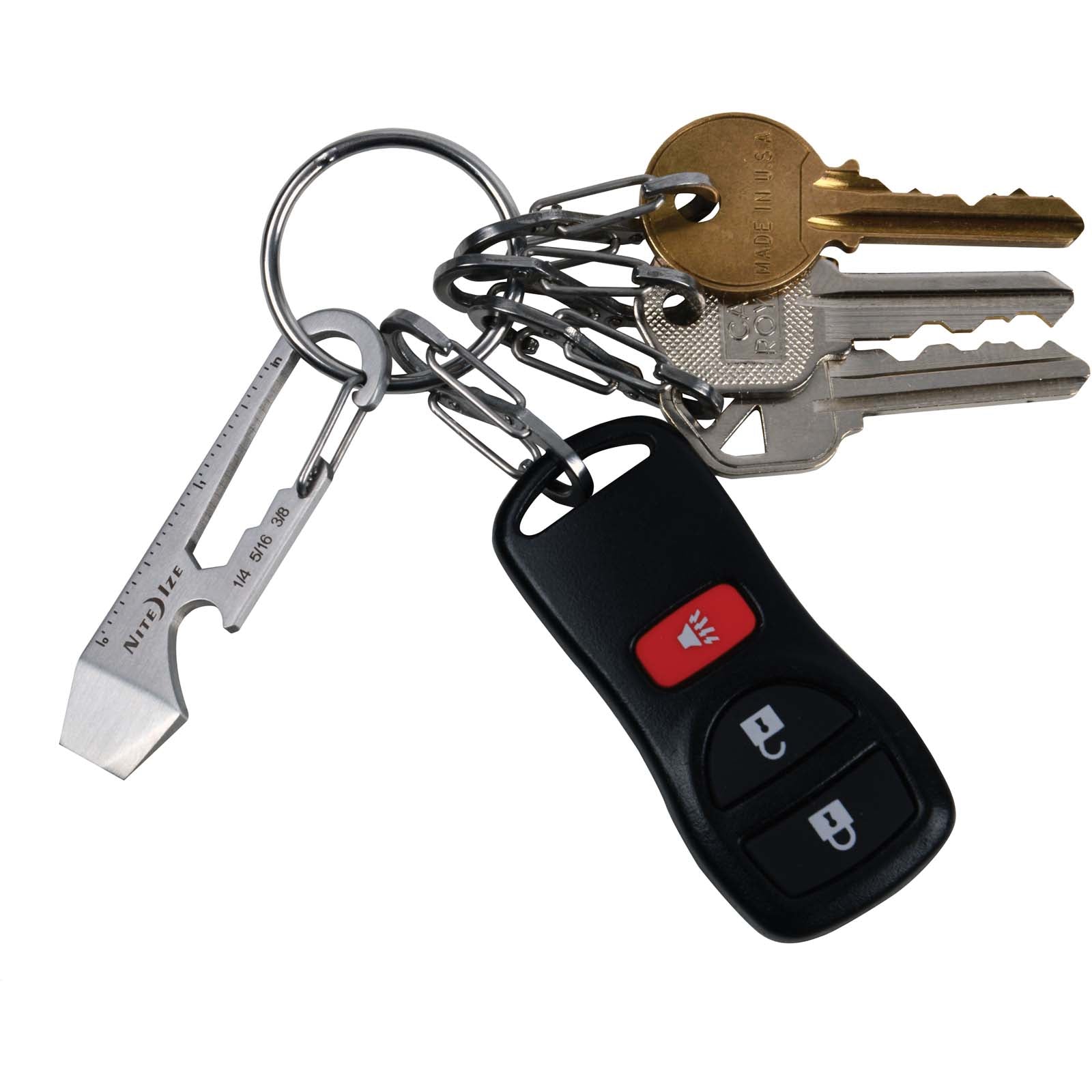 NITE IZE DoohicKey Mini multitool karabijnhaakmes met schroevendraaiers en sleutels