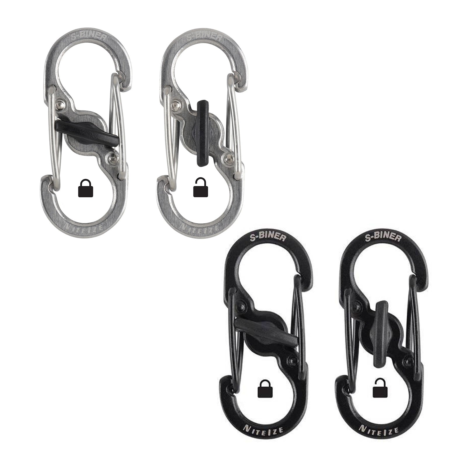 NITE IZE MicroLock S-Biner Mini Carabiner Snap Hook Key Ring Pendant
