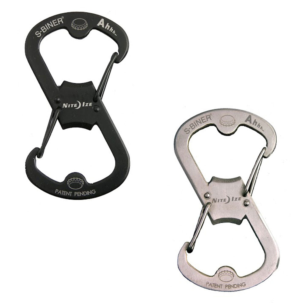 NITE IZE S-Biner Ahhh Stainless Steel - Double Carabiner Snap Hook - Bottle Opener