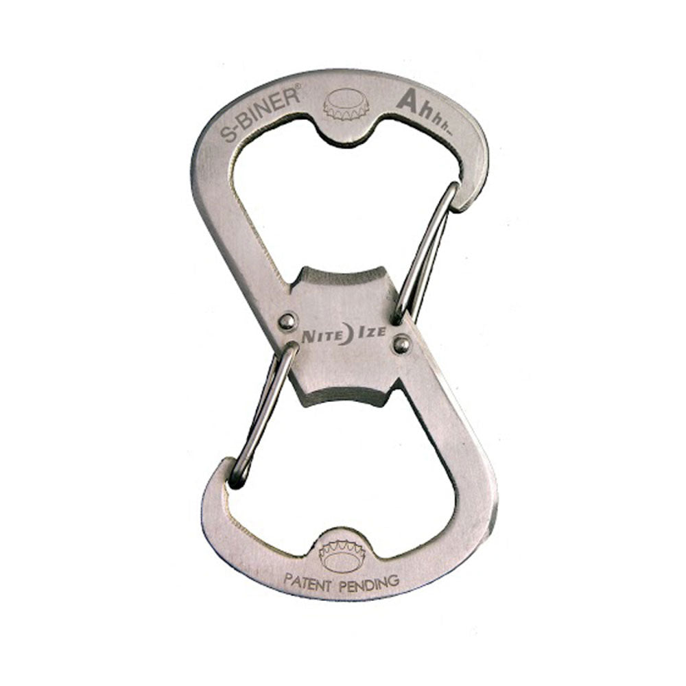 NITE IZE S-Biner Ahhh Stainless Steel - Double Carabiner Snap Hook - Bottle Opener