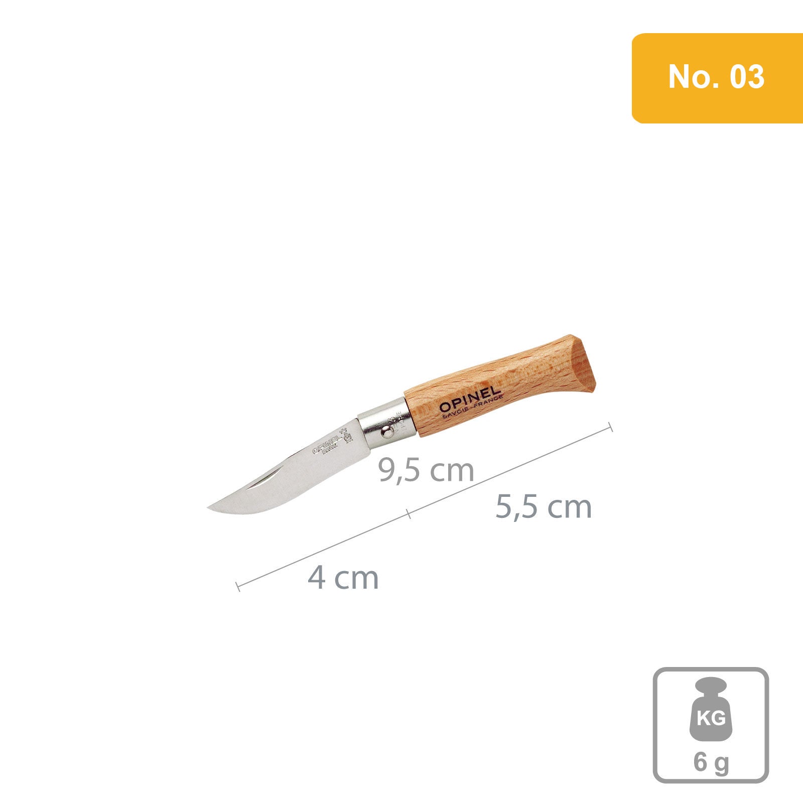 OPINEL Messer Carbon & INOX Stahl No 02 bis No 12 - Taschenmesser Klappmesser