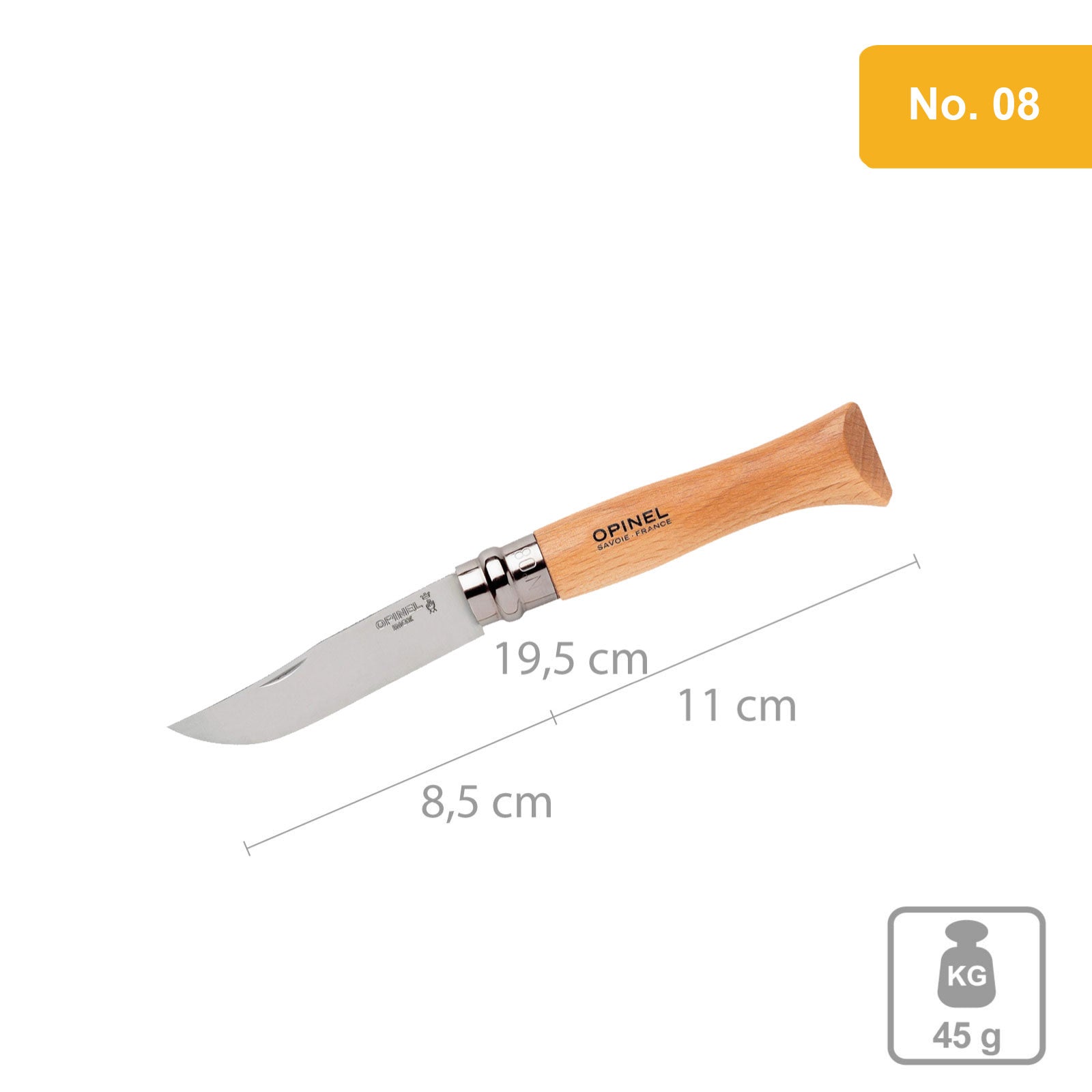 OPINEL Messer Carbon & INOX Stahl No 02 bis No 12 - Taschenmesser Klappmesser