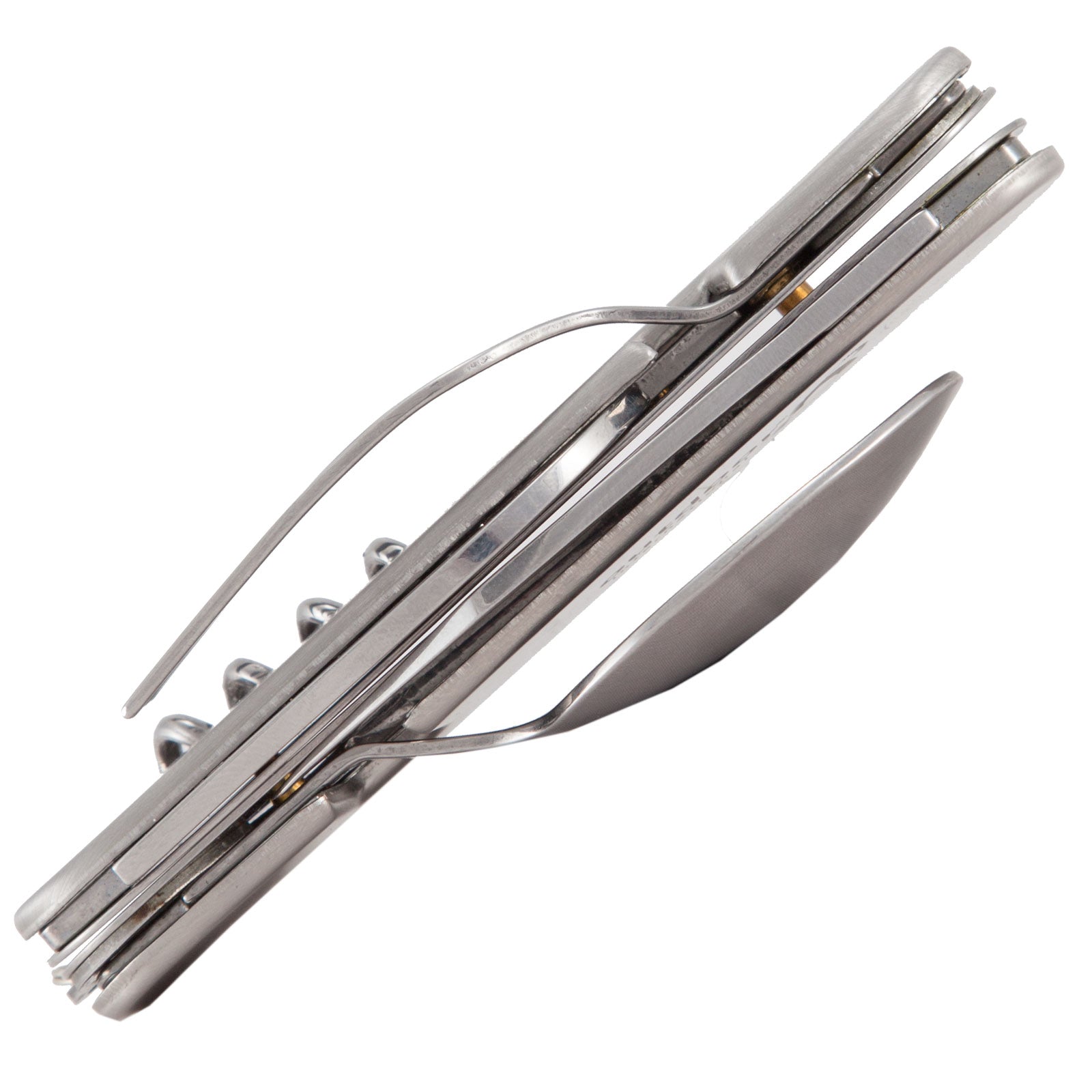 OUTDOOR 6 in 1 Reise Besteck Set - Edelstahl Camping Outdoor Essbesteck faltbar