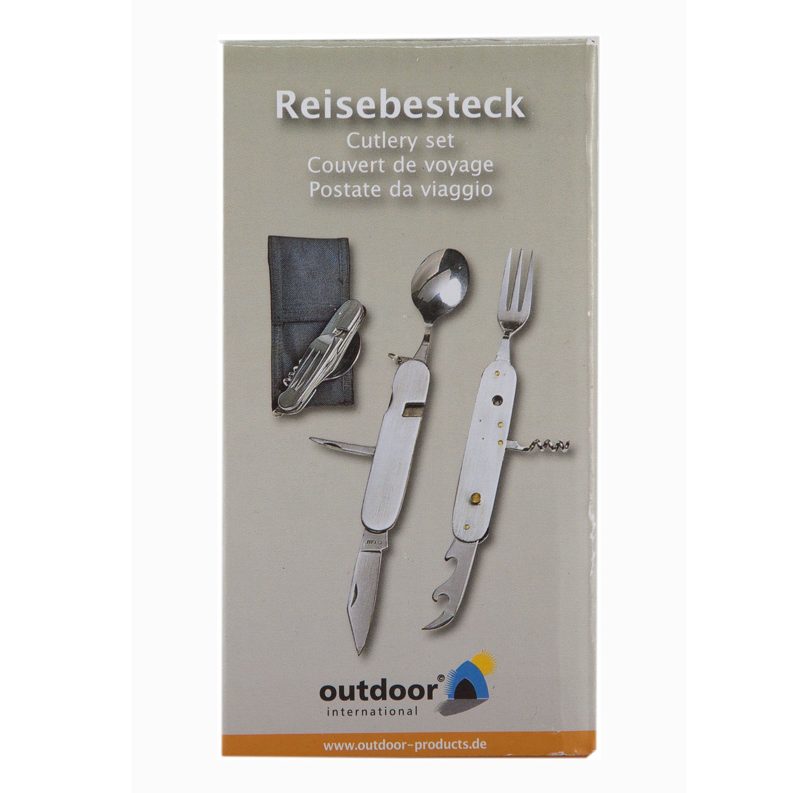 OUTDOOR 6 in 1 Reise Besteck Set - Edelstahl Camping Outdoor Essbesteck faltbar
