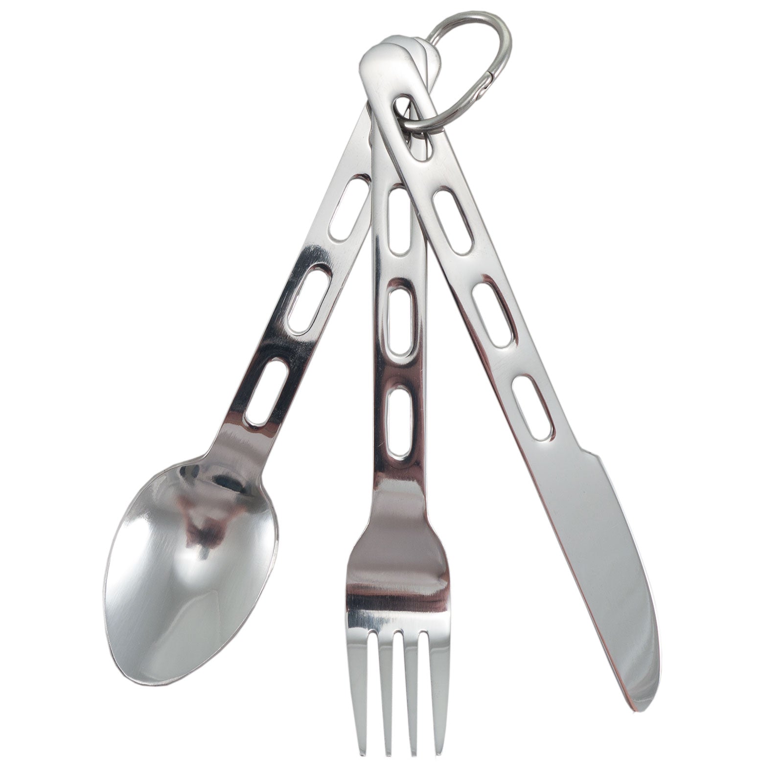 OUTDOOR camping cutlery set, 3-piece stainless steel outdoor field cutlery, eating utensils, 103 g