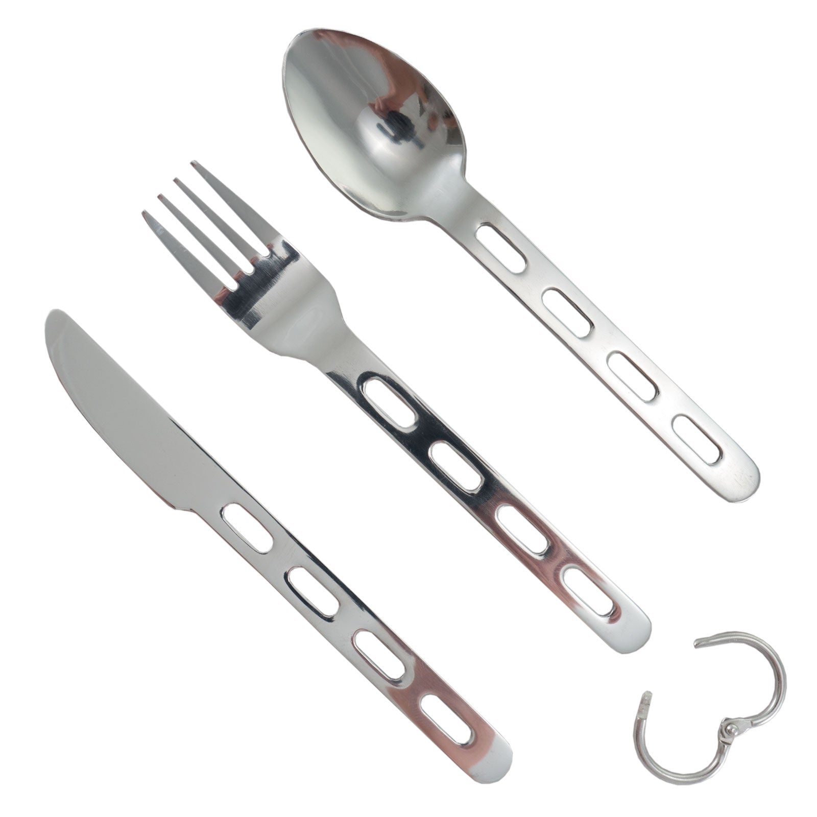 OUTDOOR camping cutlery set, 3-piece stainless steel outdoor field cutlery, eating utensils, 103 g