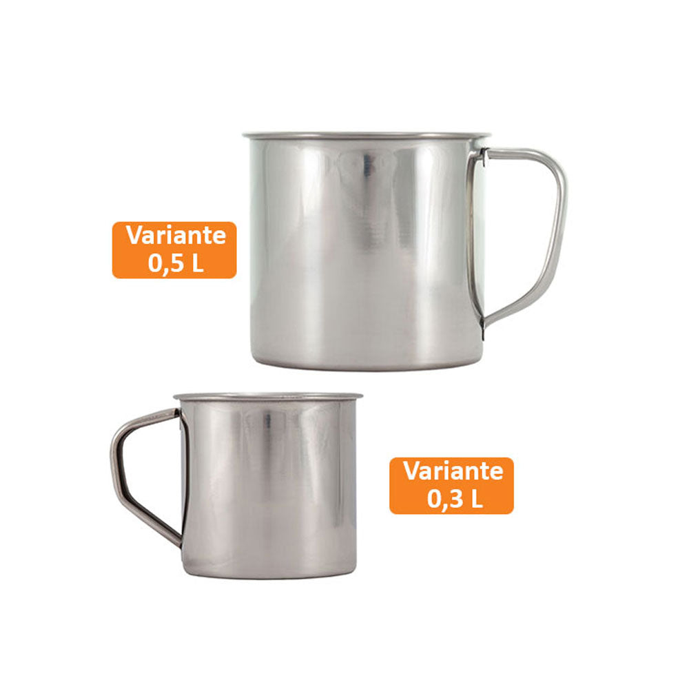 Tasse de camping en acier inoxydable 300/500 ml, tasse à café, vaisselle BW