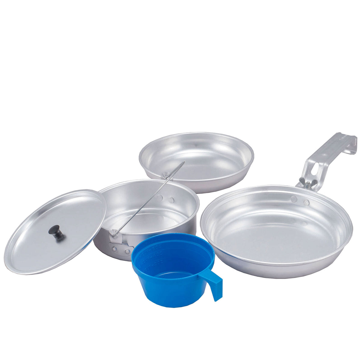 OUTDOOR Camping Kochgeschirr Set 5tlg. Alu Topf Pfanne Becher Geschirr
