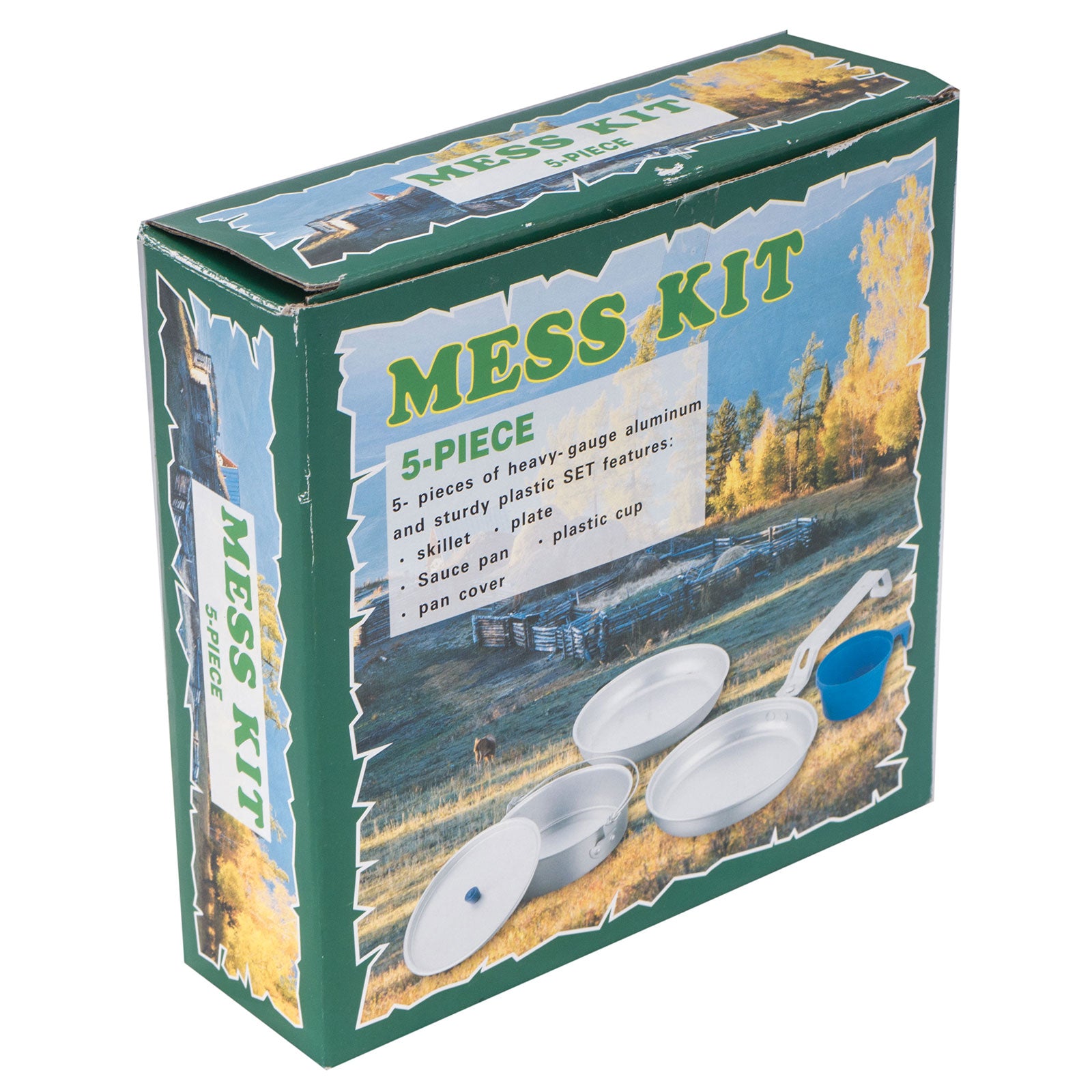 OUTDOOR Camping Cookware Set 5-piece aluminum pot pan mug dishes stackable