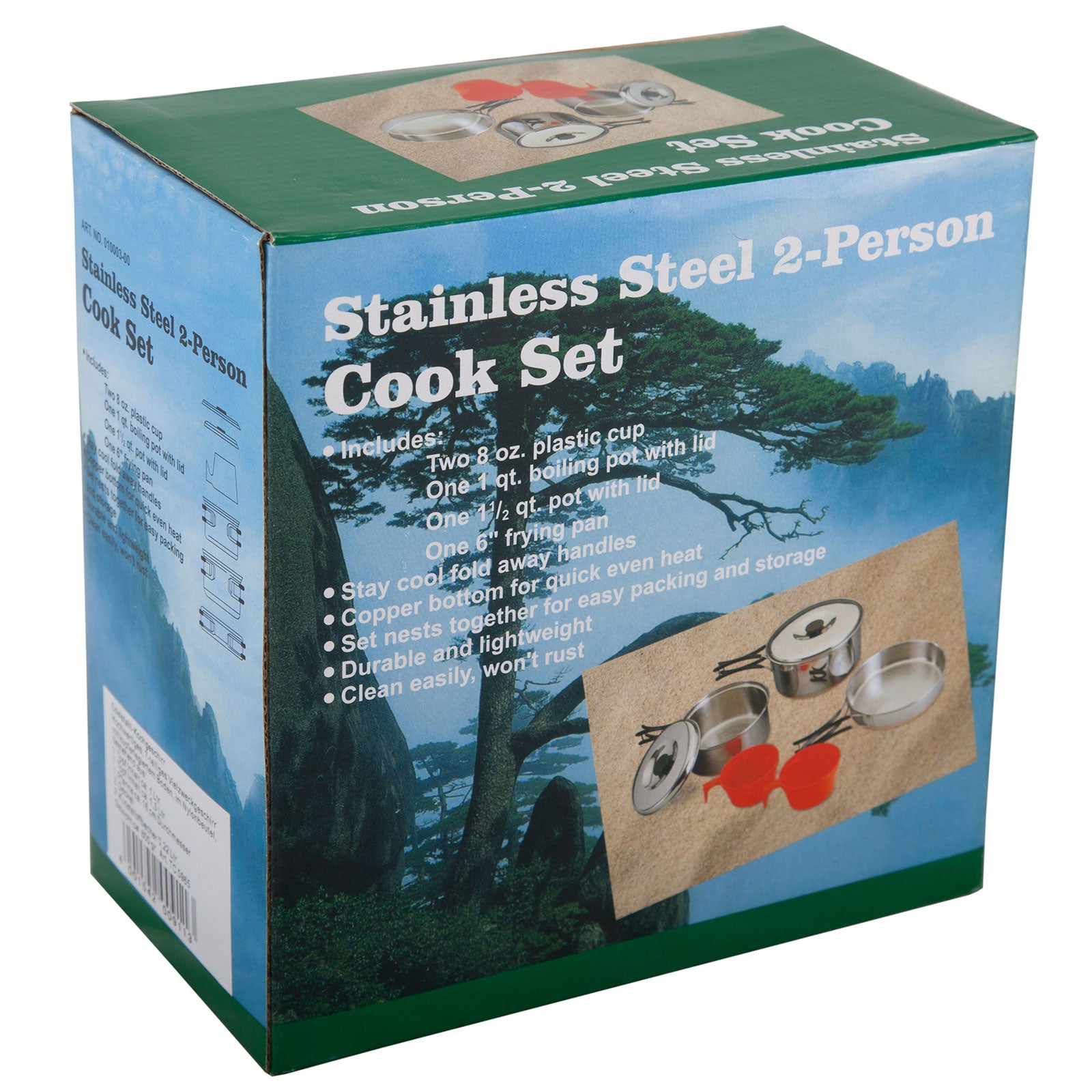OUTDOOR Camping Kochgeschirr Set 7tlg. Edelstahl Topf Pfanne Geschirr stapelbar