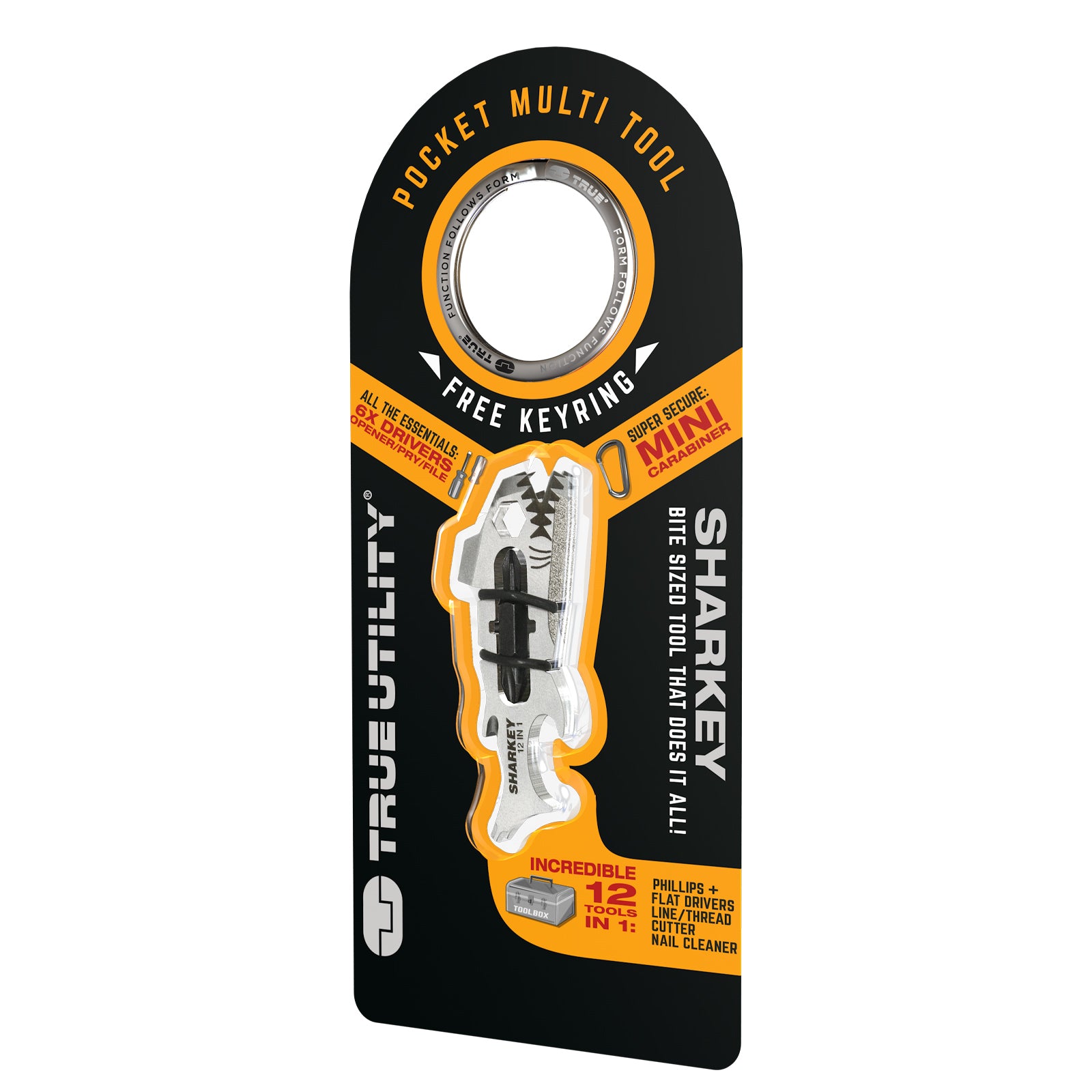 TRUE UTILITY Sharkey 12-in-1 Mini Multi Tool Pocket Knife Keychain