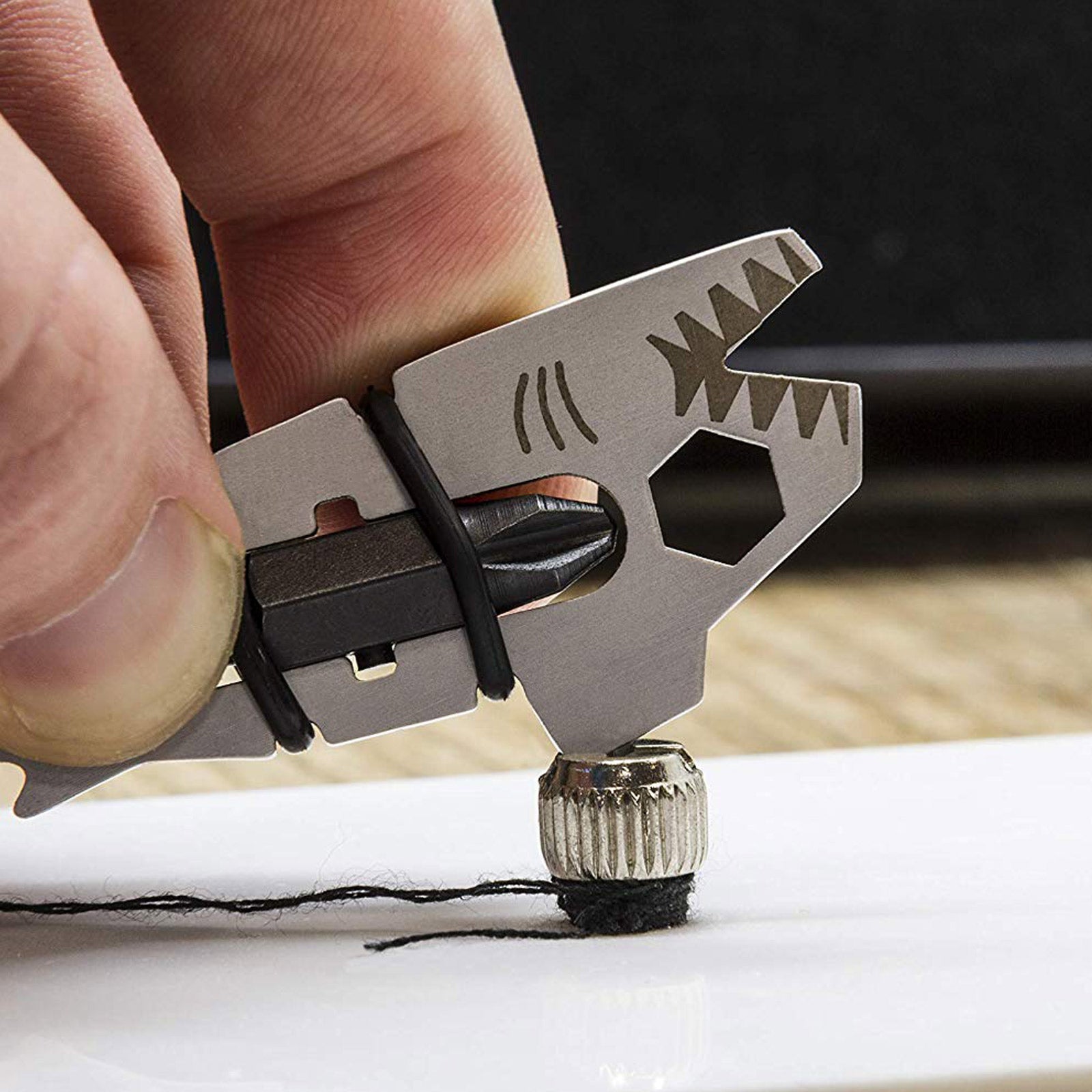 TRUE UTILITY Sharkey 12-in-1 Mini Multi Tool Pocket Knife Keychain