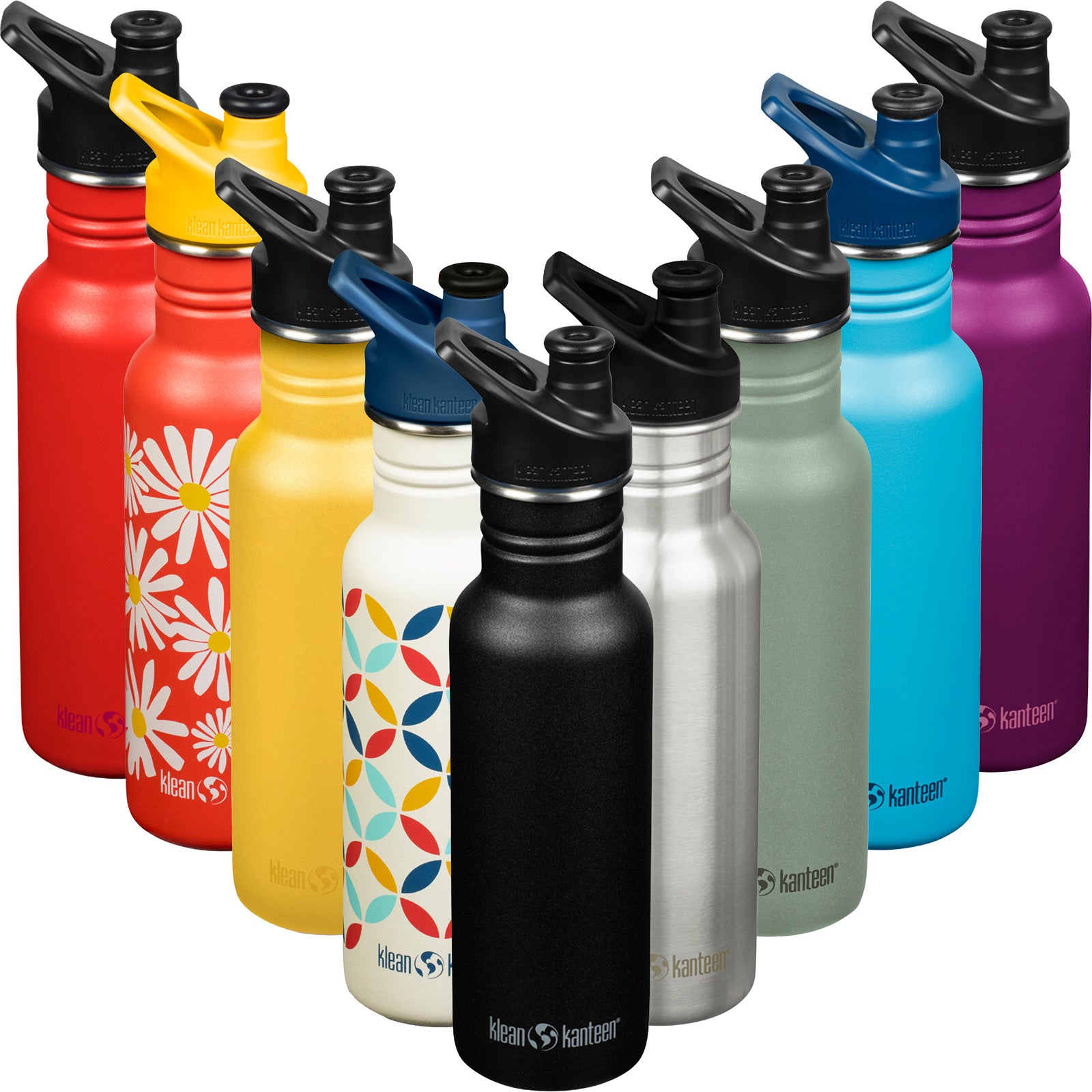 KLEAN KANTEEN Sport Drinking Bottle Classic Sport Cap Wide Mouth Water Bottle 532ml