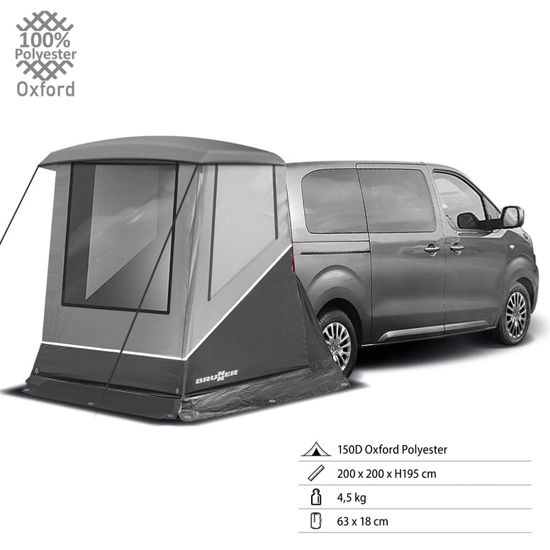 BRUNNER Heckzelt Escape Mini Camper Bus Vor Zelt SUV Auto Heck Klappe Camping