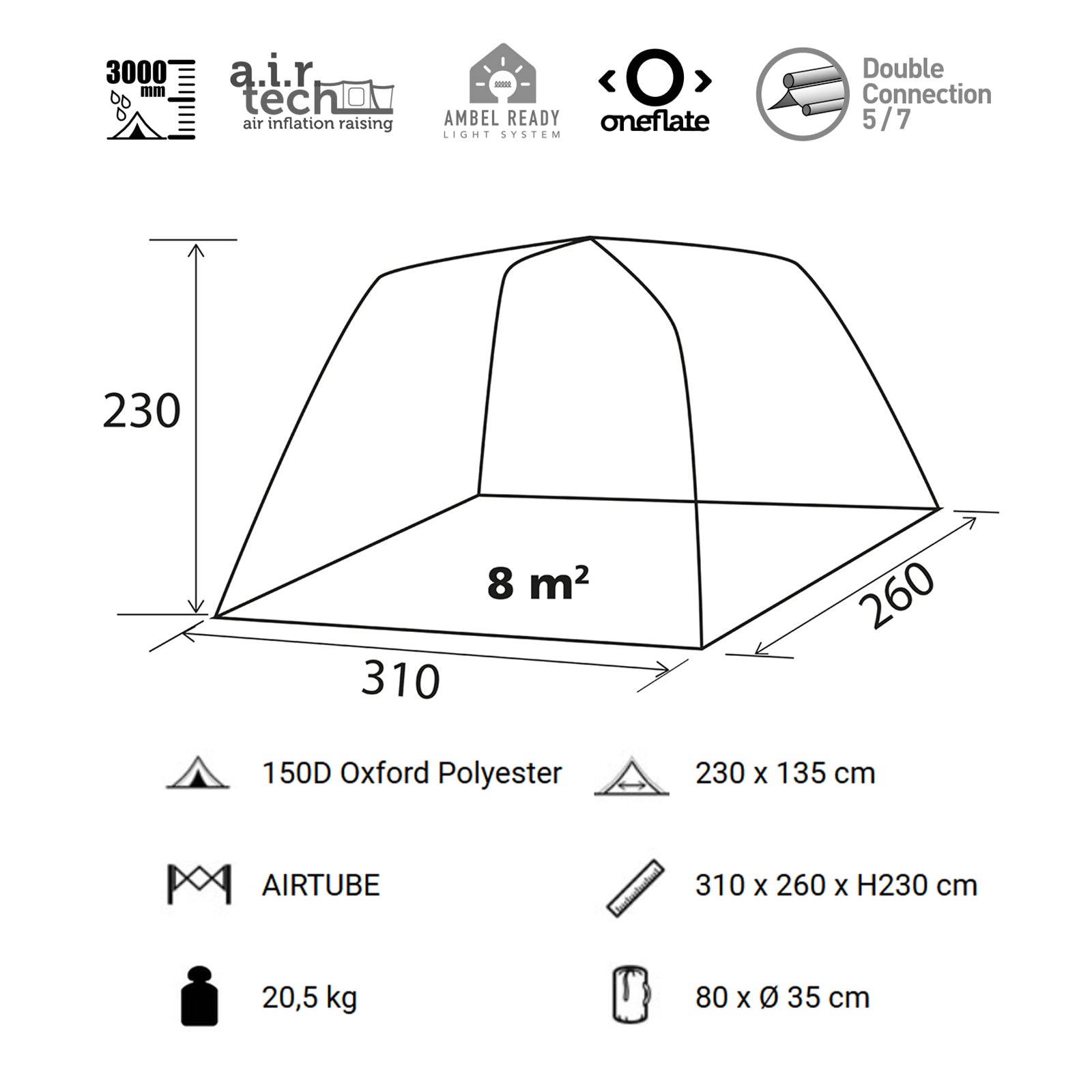 BRUNNER Bus Awning Trouper 2 Air Camping Tent Car Air Tent Van Inflatable