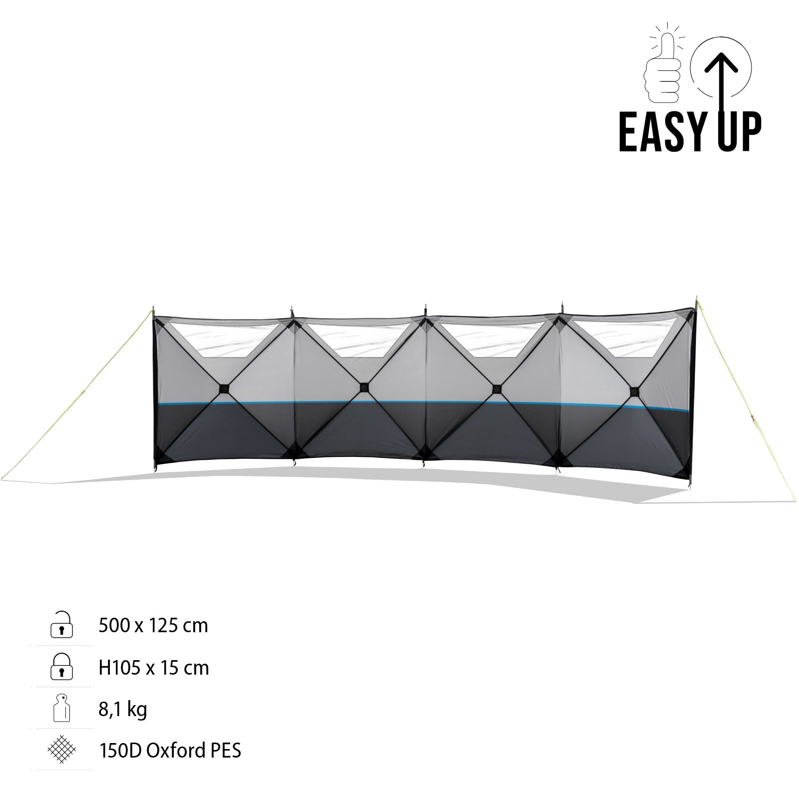 BRUNNER Camping Windschutz Crosspop Outpost Easy Up Strand Zelt Sichtschutz XL