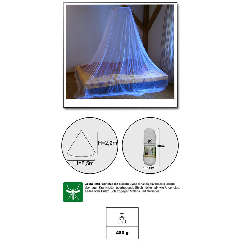 BRETTSCHNEIDER Standard Bell Mosquito Net - Travel Mosquito Net Insect Protection XL