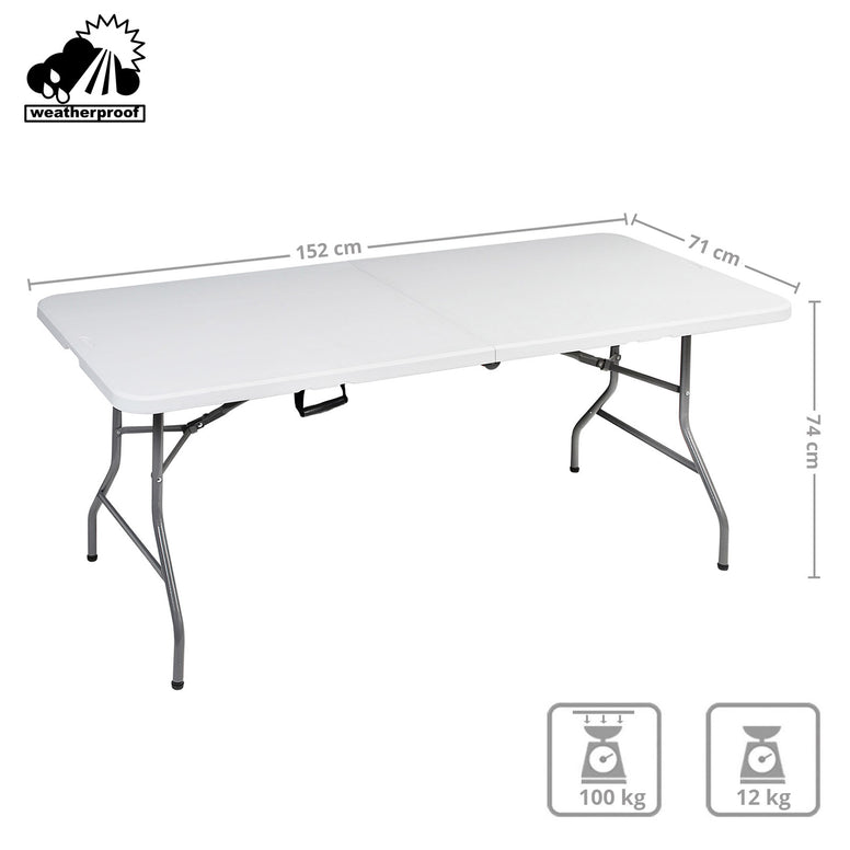 BRUNNER Camping Klapptisch Club 150 Koffer Falt Tisch Justierbar 100kg 152x71 cm
