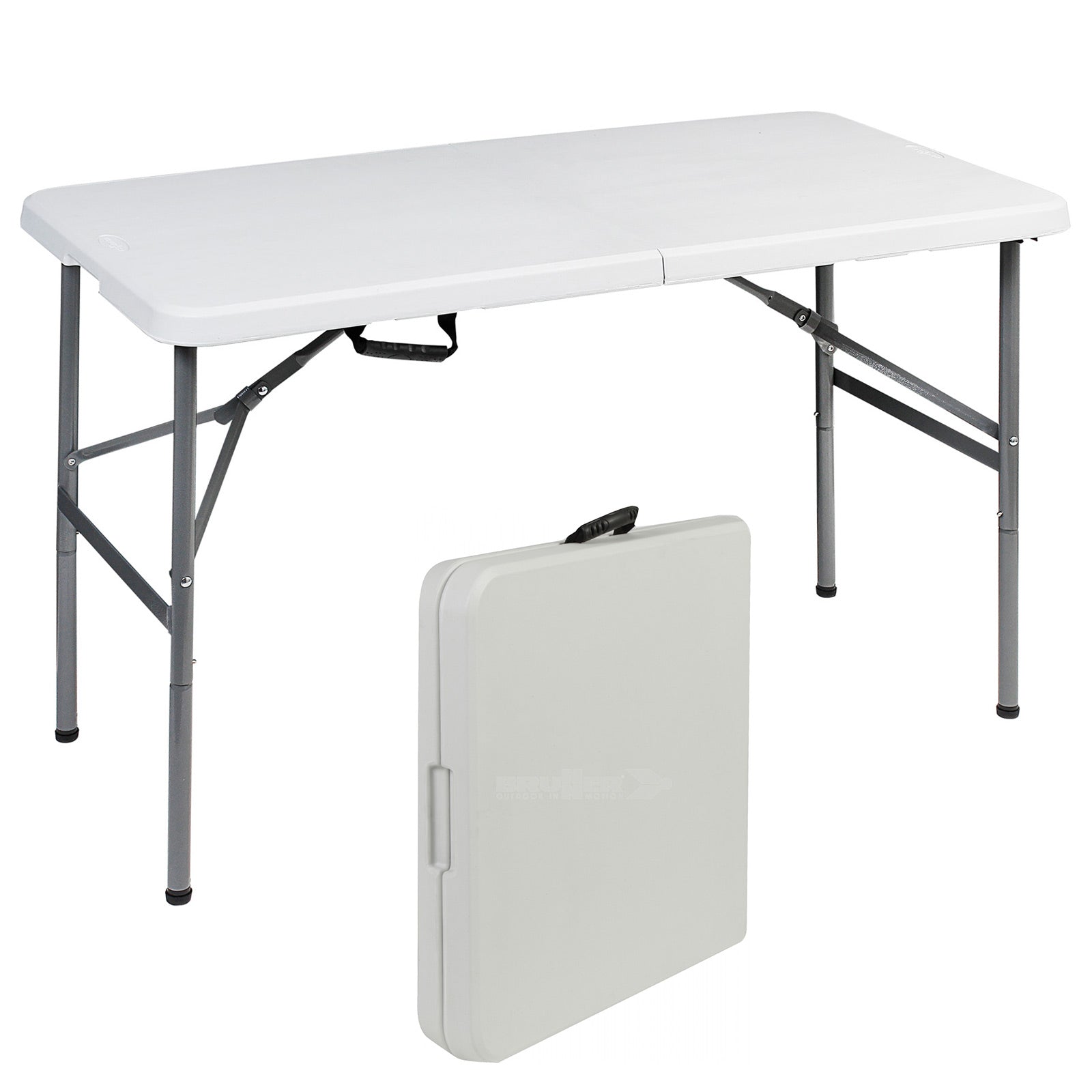 BRUNNER Camping Folding Table Club 120 Suitcase Folding Table Adjustable 50 kg 120x59 cm