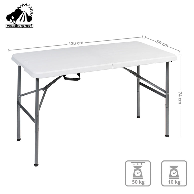 BRUNNER Camping Klapptisch Club 120 Koffer Falt Tisch Justierbar 50 kg 120x59 cm