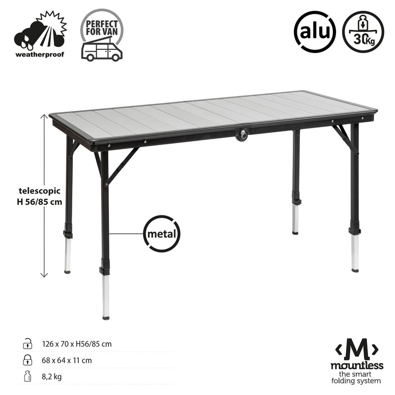 BRUNNER camping table Dinemic 4 suitcase table folding table adjustable aluminum