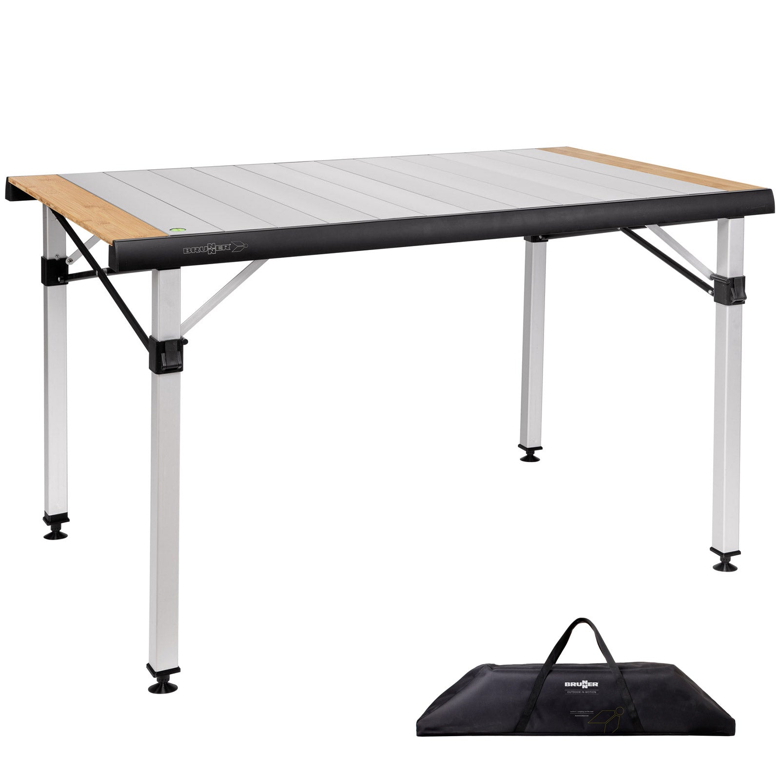BRUNNER camping table, rolling table, Quadra Tropic 4, folding table, garden folding table, aluminum